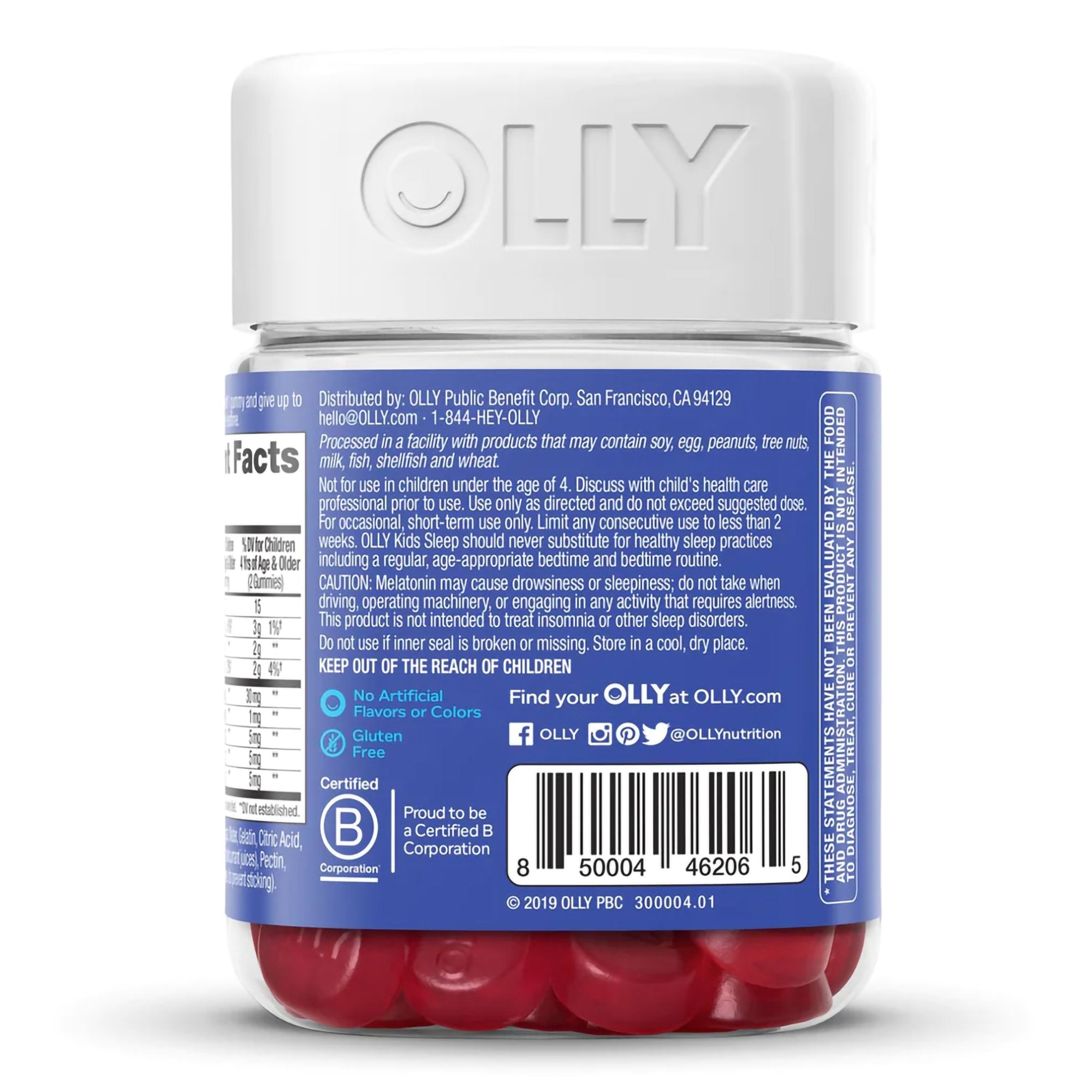 Dietary Supplement OLLY® Kids Sleep L-Theanine / Melatonin / Botanicals 15 mg - 0.5 mg - 2.5 mg Strength Gummy 50 per Bottle Raspberry Flavor - image 4