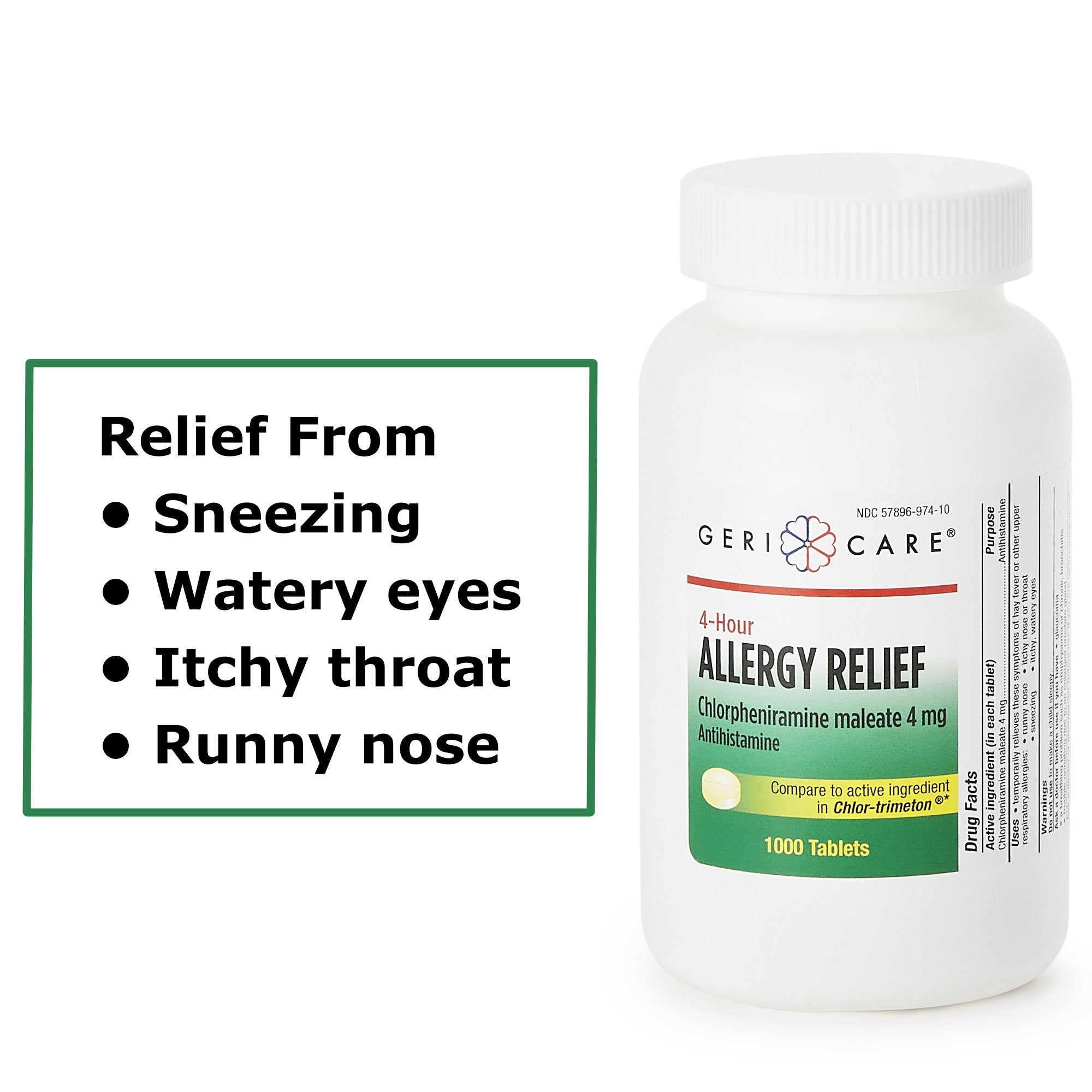 Allergy Relief HEALTHSTAR® 4 mg Strength Tablet 1,000 per Bottle - image 4