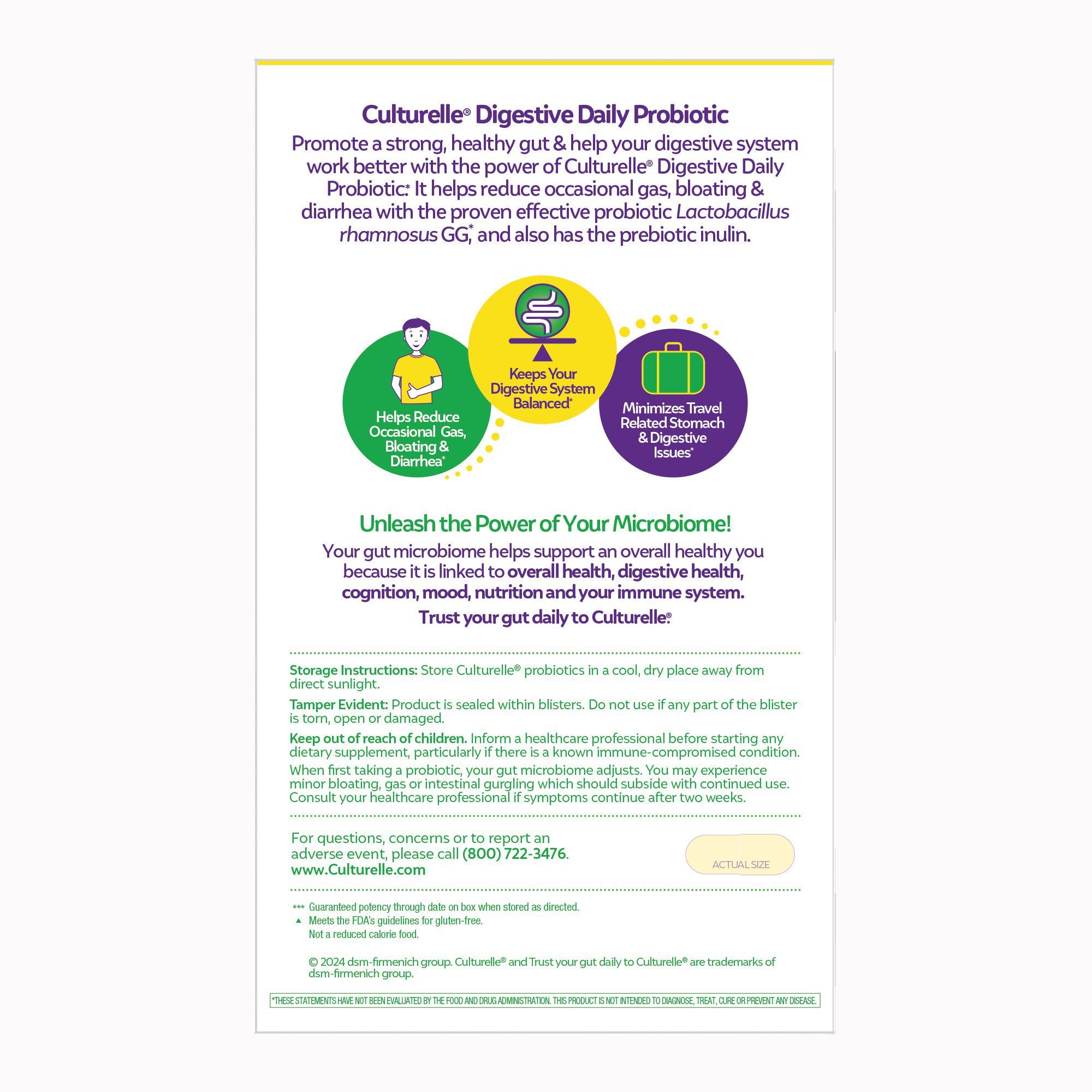 Probiotic Dietary Supplement Culturelle® 30 per Box Capsule - image 2