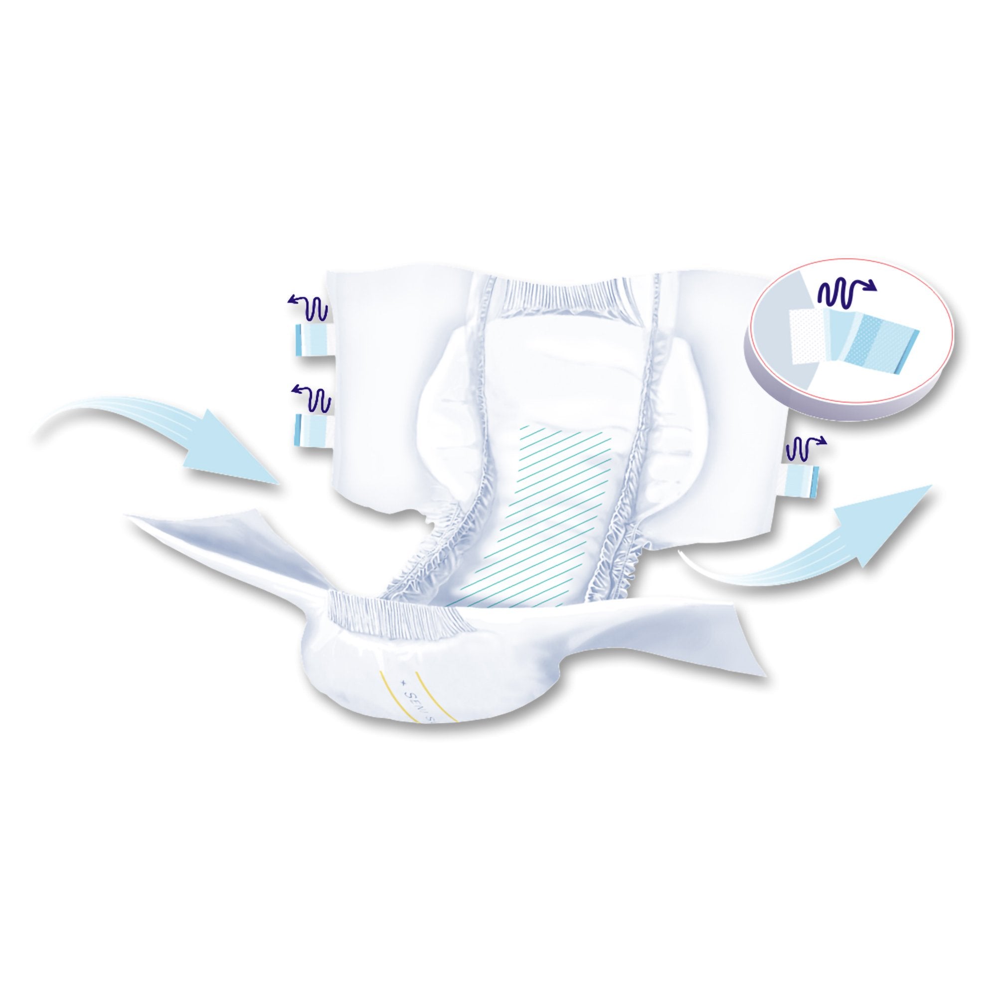 Incontinence Brief Seni® Super Adult Medium Unisex Disposable Heavy Absorbency - image 9