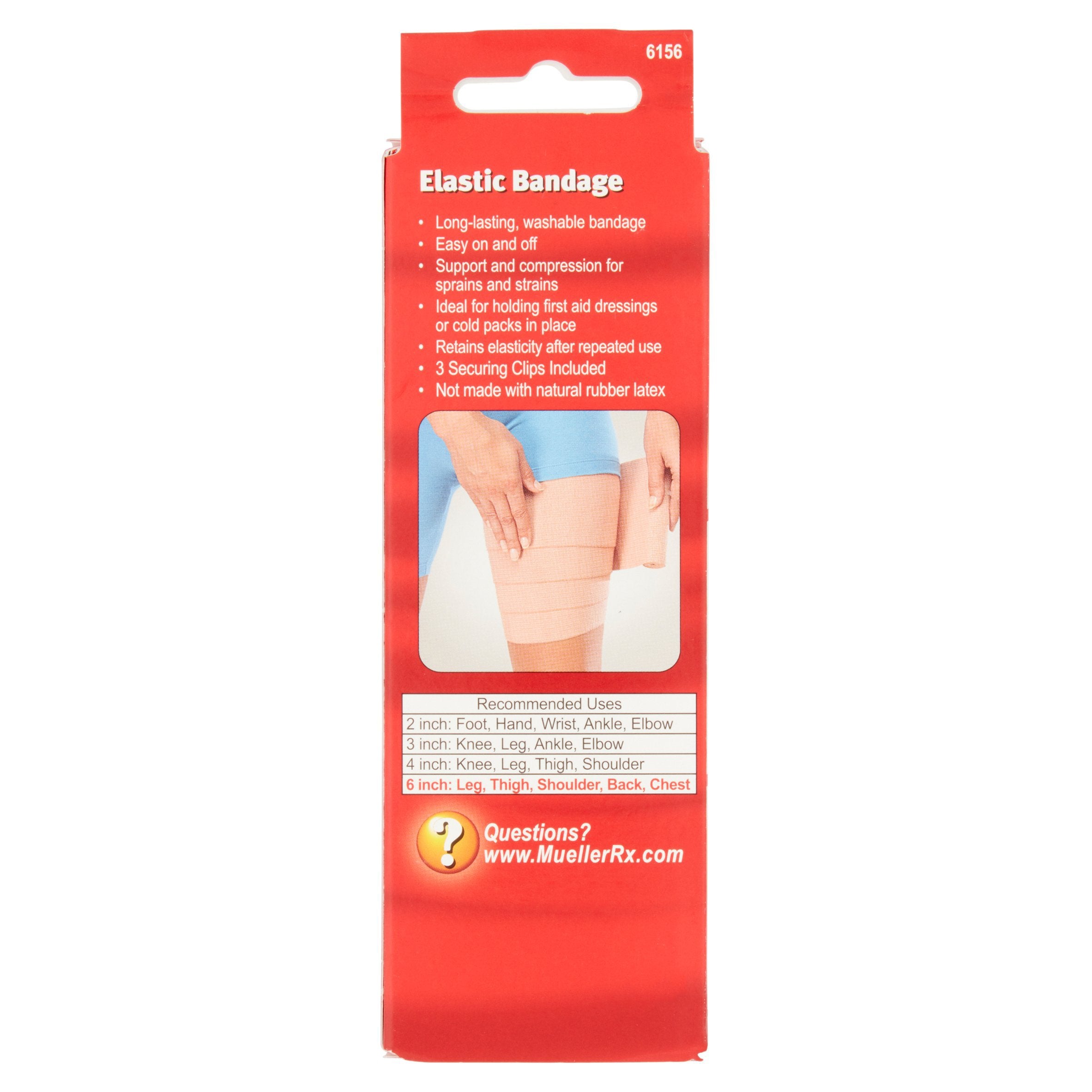 Elastic Bandage Mueller® 6 Inch X 5.3 Foot Clip Detached Closure Beige NonSterile Standard Compression - image 4
