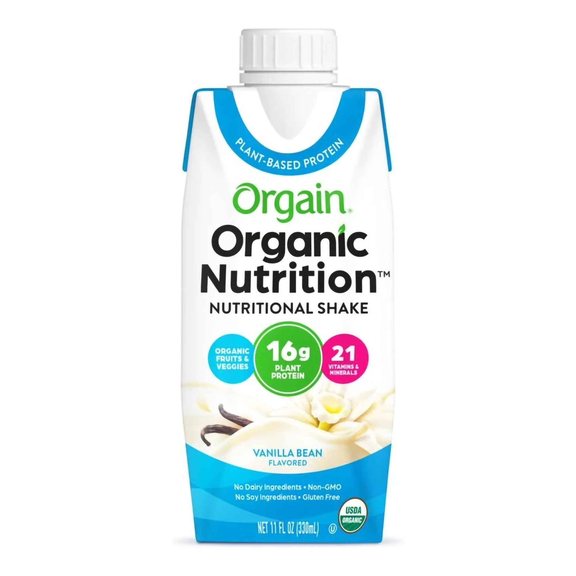 Oral Supplement Organic Nutrition™ Vegan Vanilla Bean Flavor Liquid 11 oz. Carton