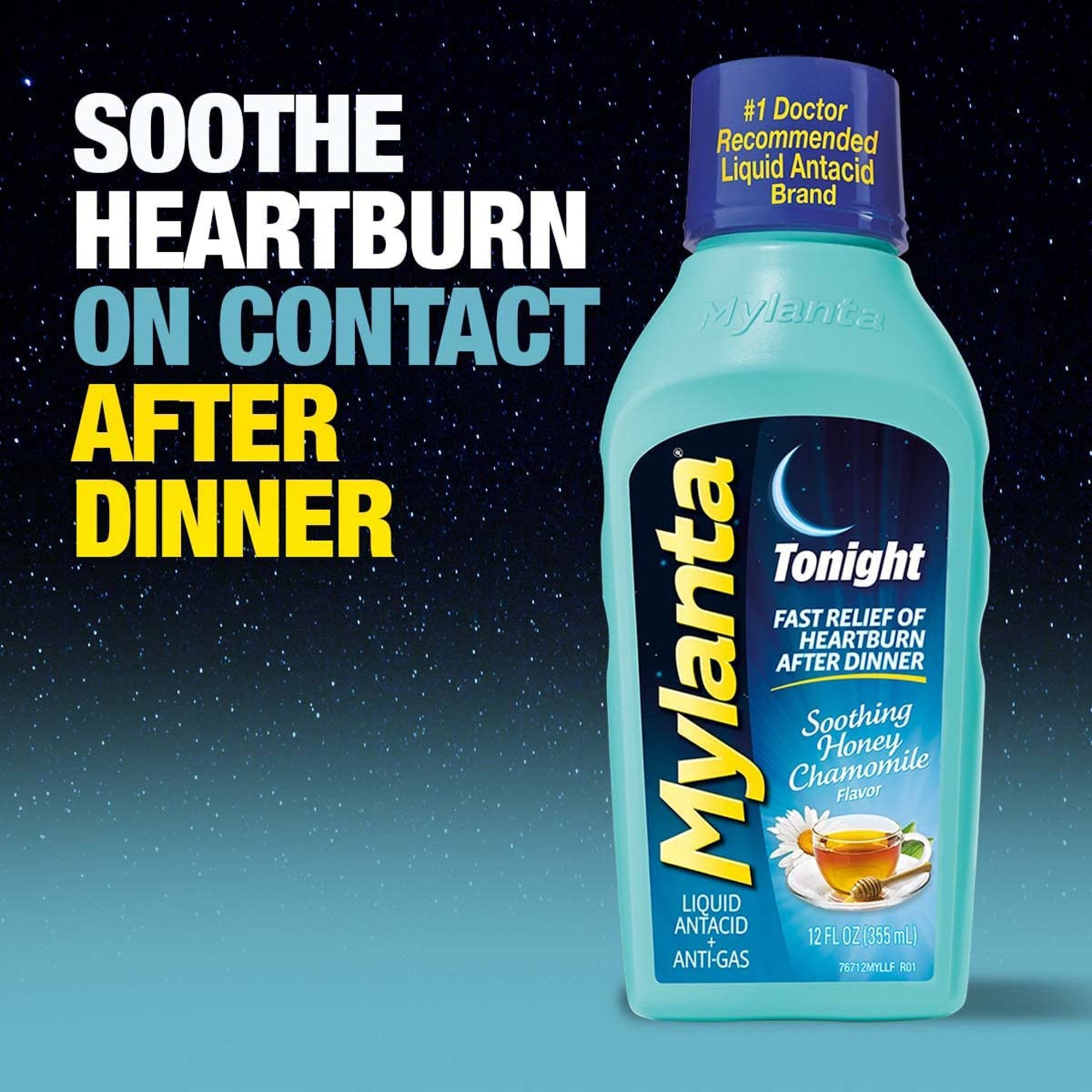 Antacid Mylanta® Tonight 800 mg / 270 mg / 80 mg Strength Liquid 12 oz. - image 3