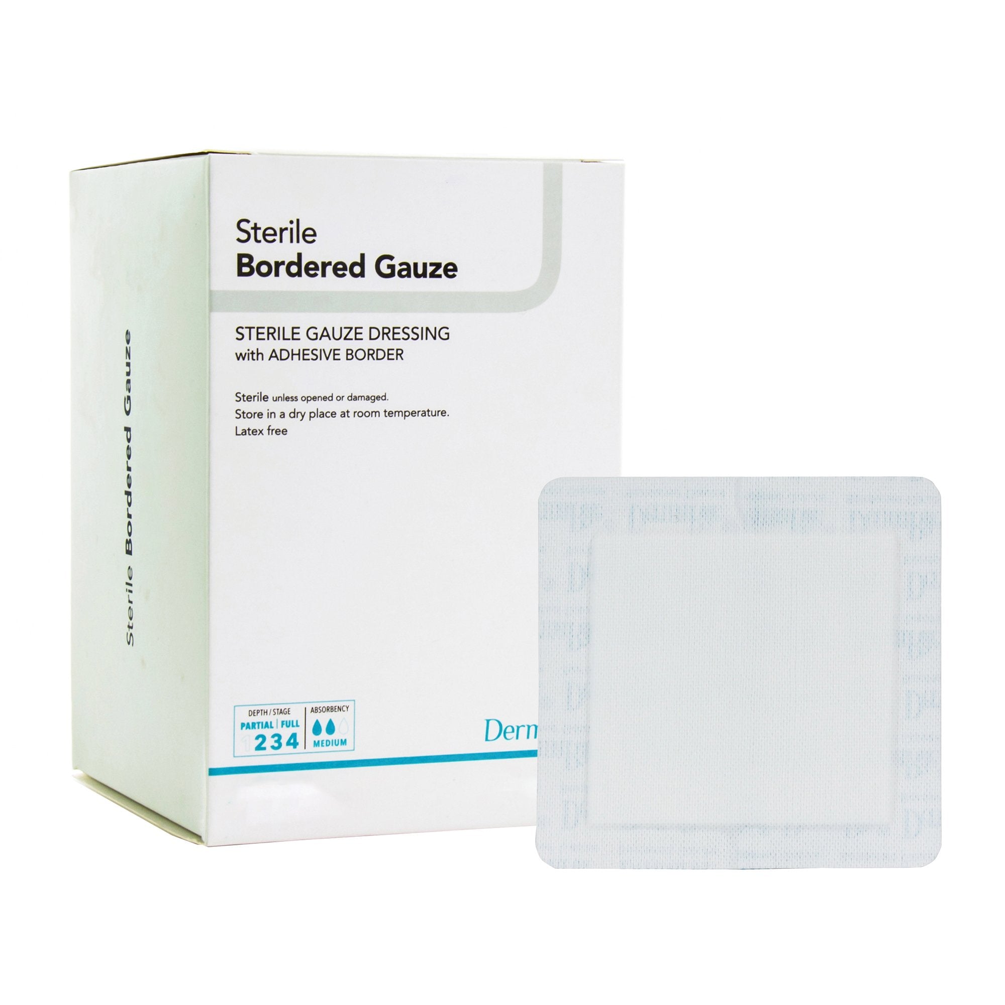 DermaRite® Sterile Gauze Adhesive Dressing, 4 x 10 Inch