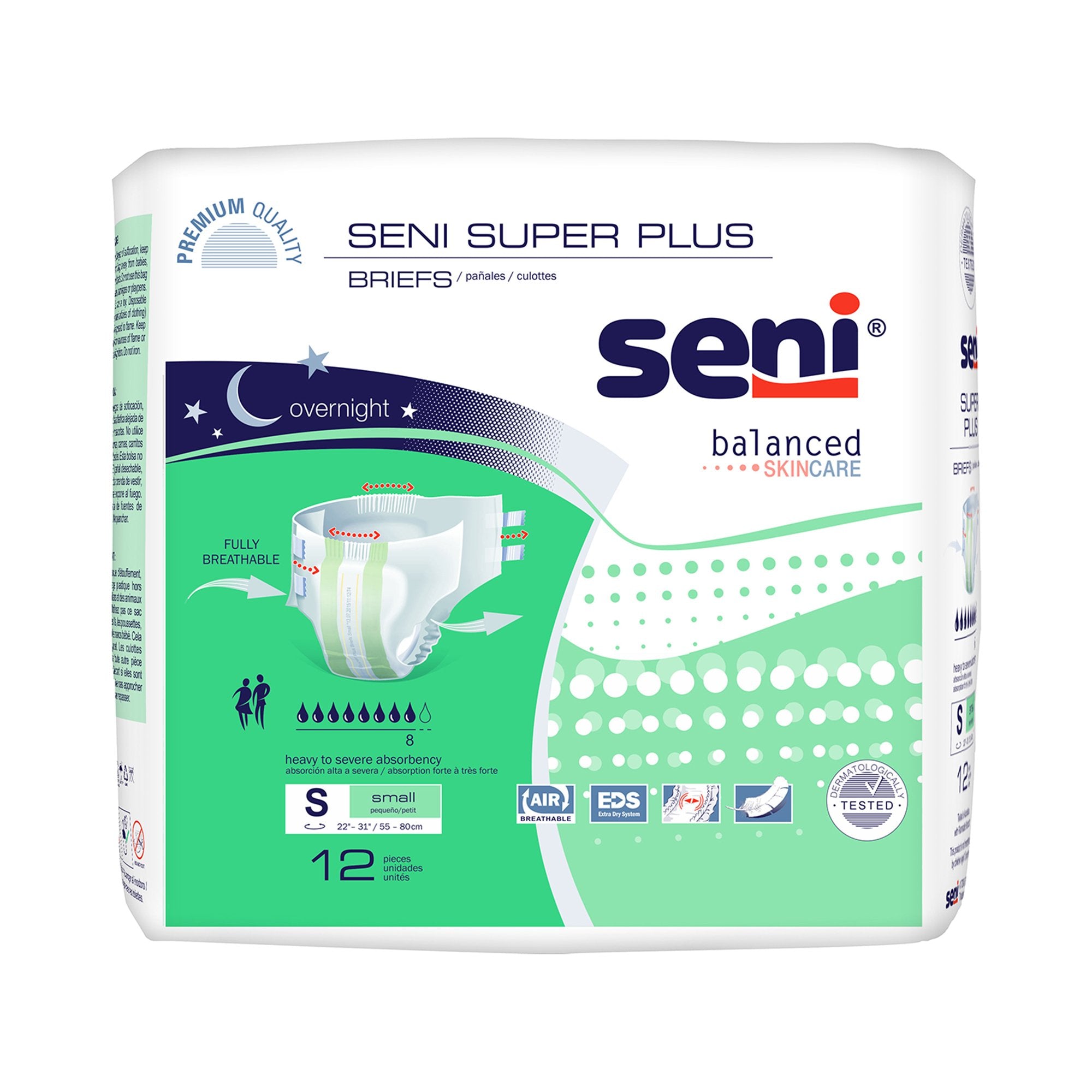 Incontinence Brief Seni® Super Plus Adult Small Unisex Disposable Heavy Absorbency