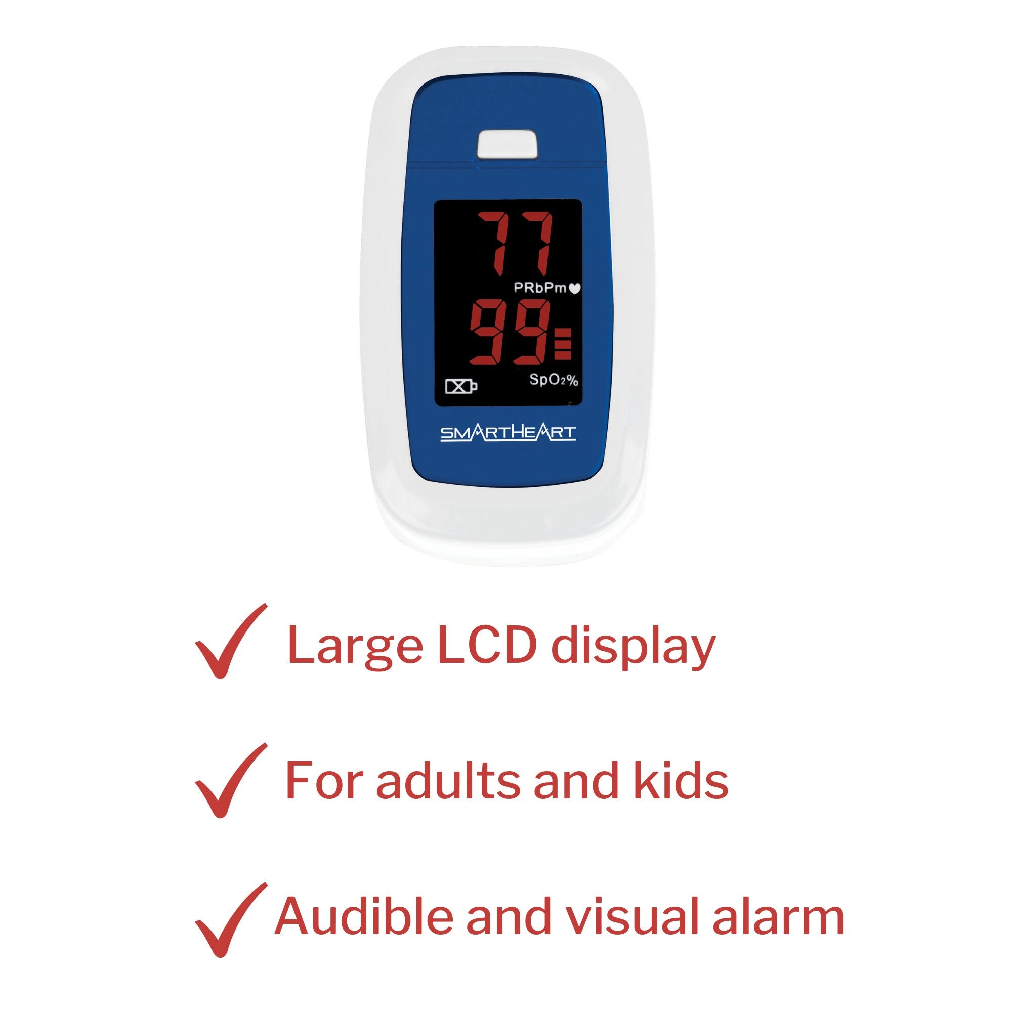 Fingertip Pulse Oximeter SmartHeart™ Adult Battery Operated LCD Display - image 7