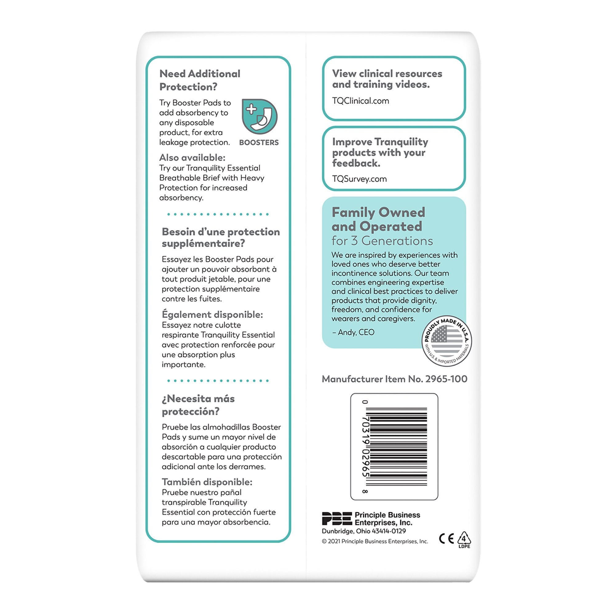 Incontinence Brief Tranquility® Essential Adult Medium Unisex Disposable Moderate Absorbency - image 4