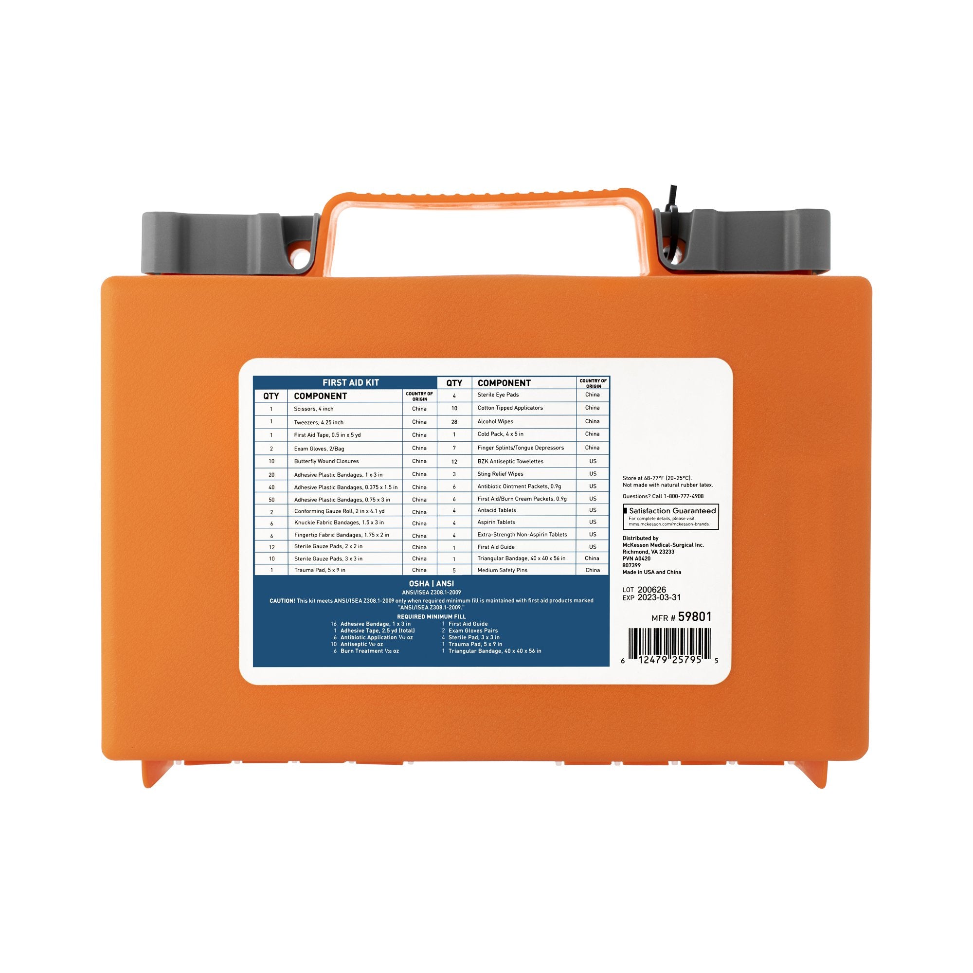First Aid Kit McKesson 50 Person Plastic Case - image 4