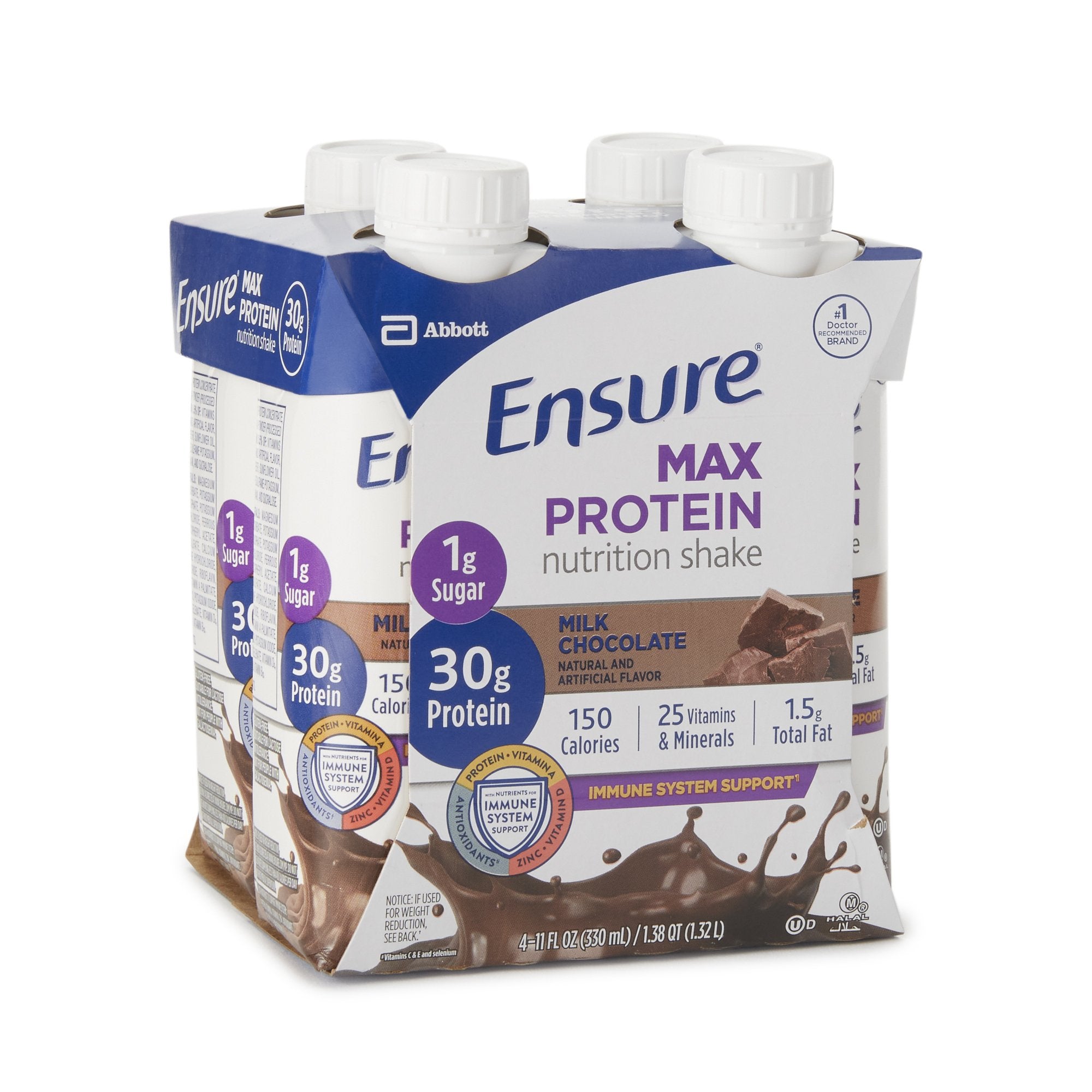 Oral Supplement Ensure® Max Protein Nutrition Shake Milk Chocolate Flavor Liquid 11 oz. Reclosable Carton - image 2