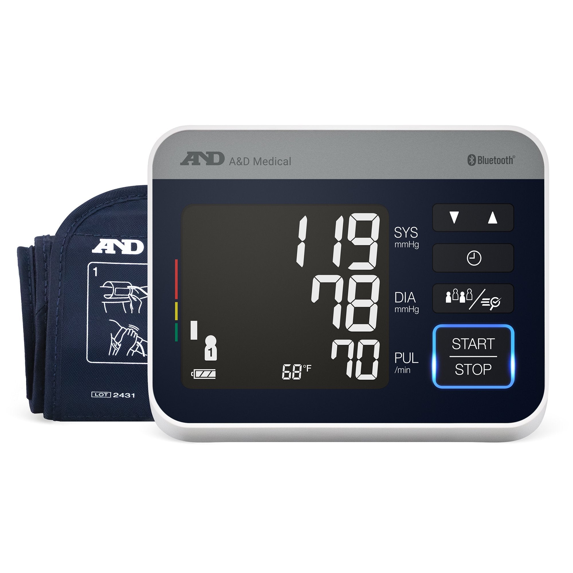 Home Automatic Digital Blood Pressure Monitor AND Wide Cuff Nylon Cuff 22 to 42 cm Desk Model - image 2