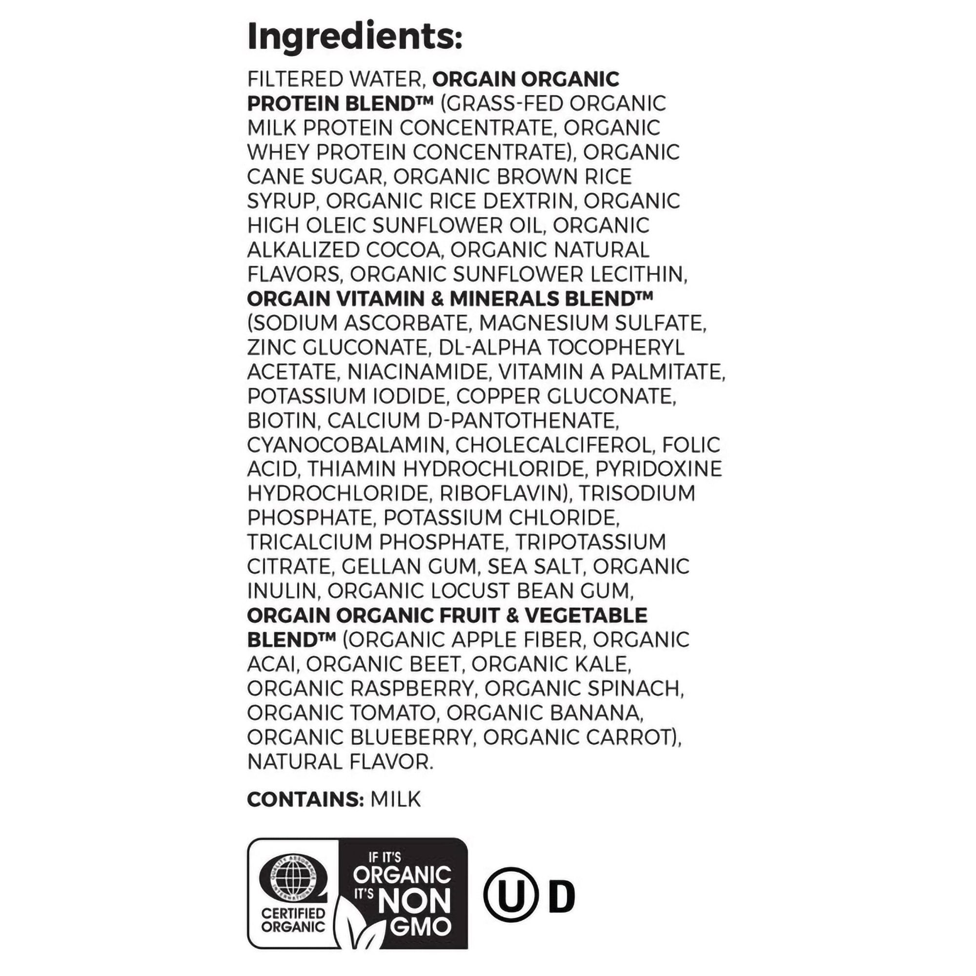 Oral Supplement Orgain® Organic Nutritional Shake Creamy Chocolate Fudge Flavor Liquid 11 oz. Carton - image 2