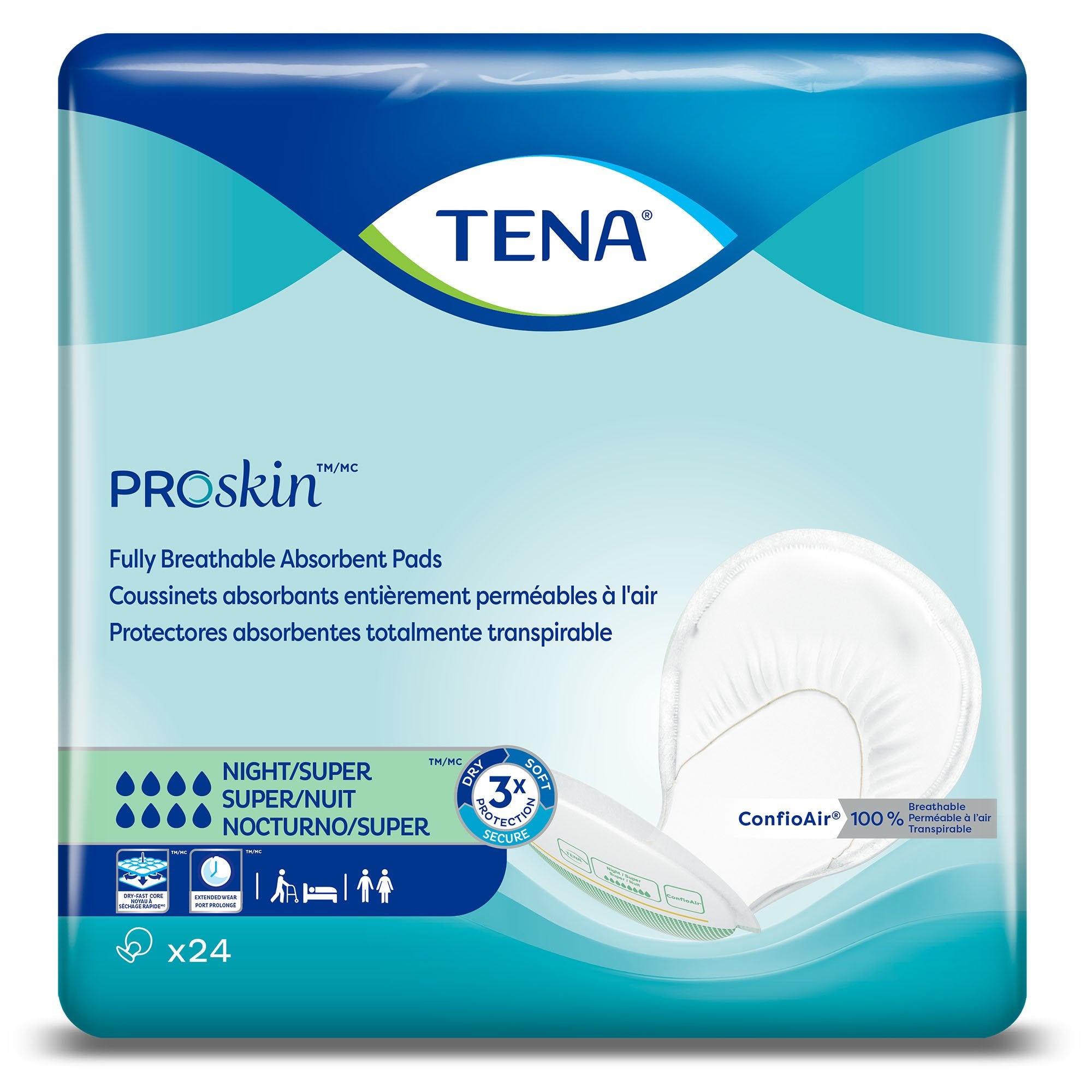 Tena® ProSkin™ Night Super Fully Breathable Absorbent Pads