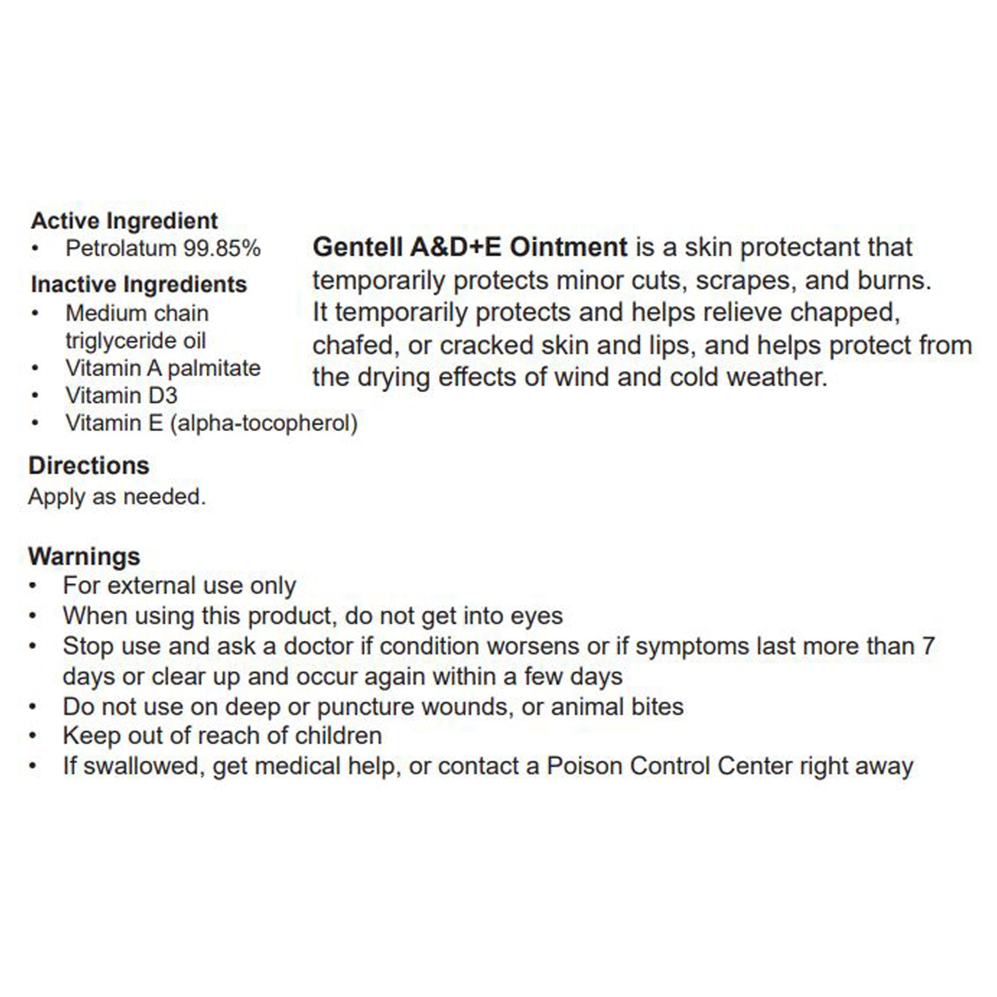 Skin Protectant Gentell® A & D+E 16 oz. Jar Medicinal Scent Ointment - image 3