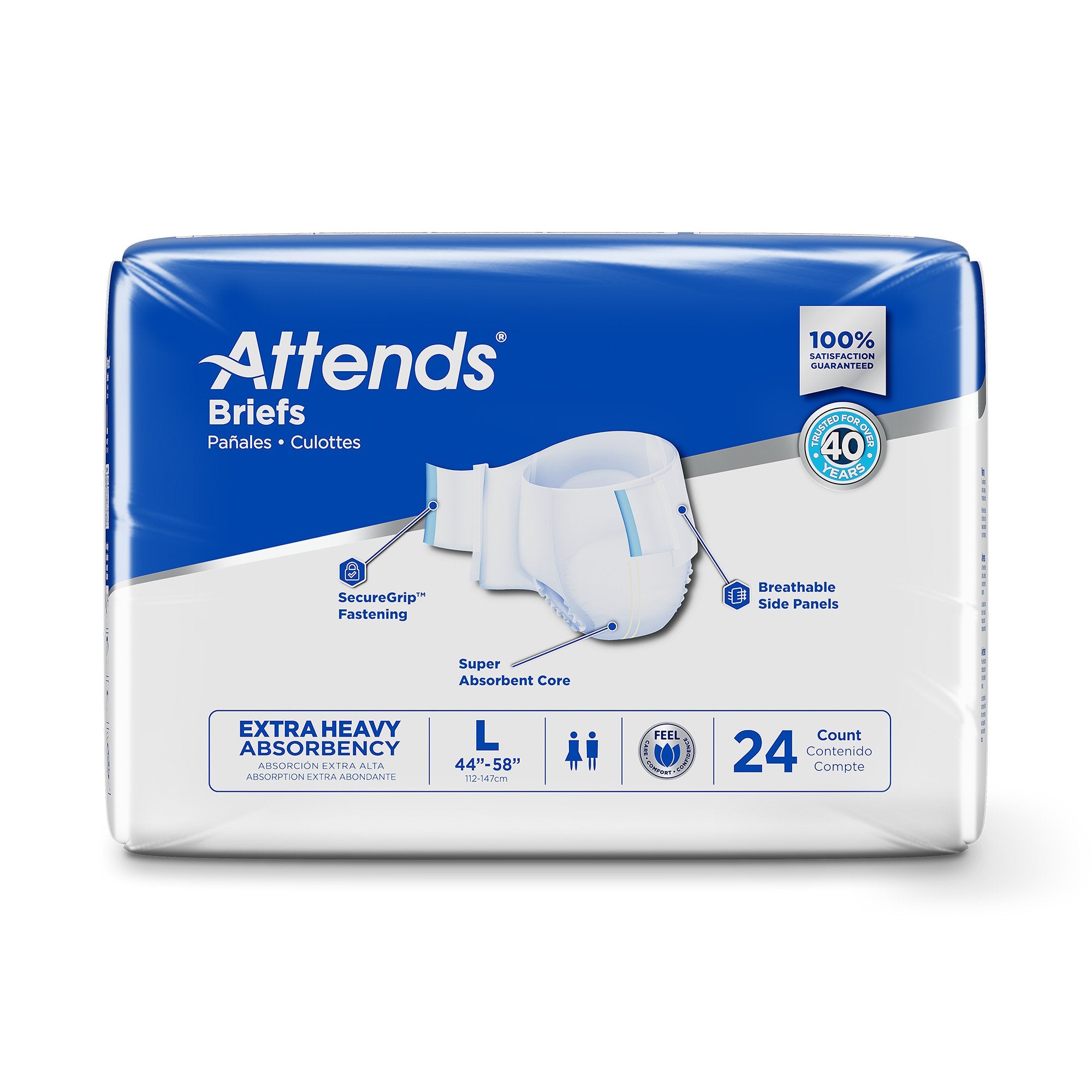Incontinence Brief Attends® Care Advanced Adult Large Unisex Disposable Heavy Absorbency - image 3
