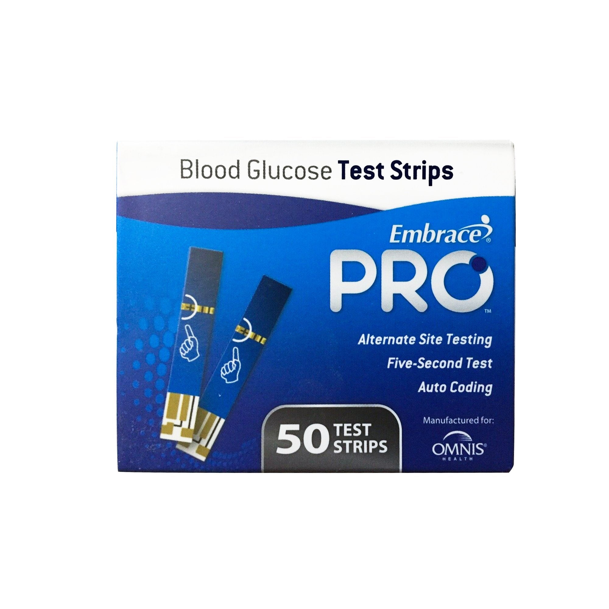 Blood Glucose Test Strips Embrace® 50 Strips per Pack For Embrace® Blood Glucose System