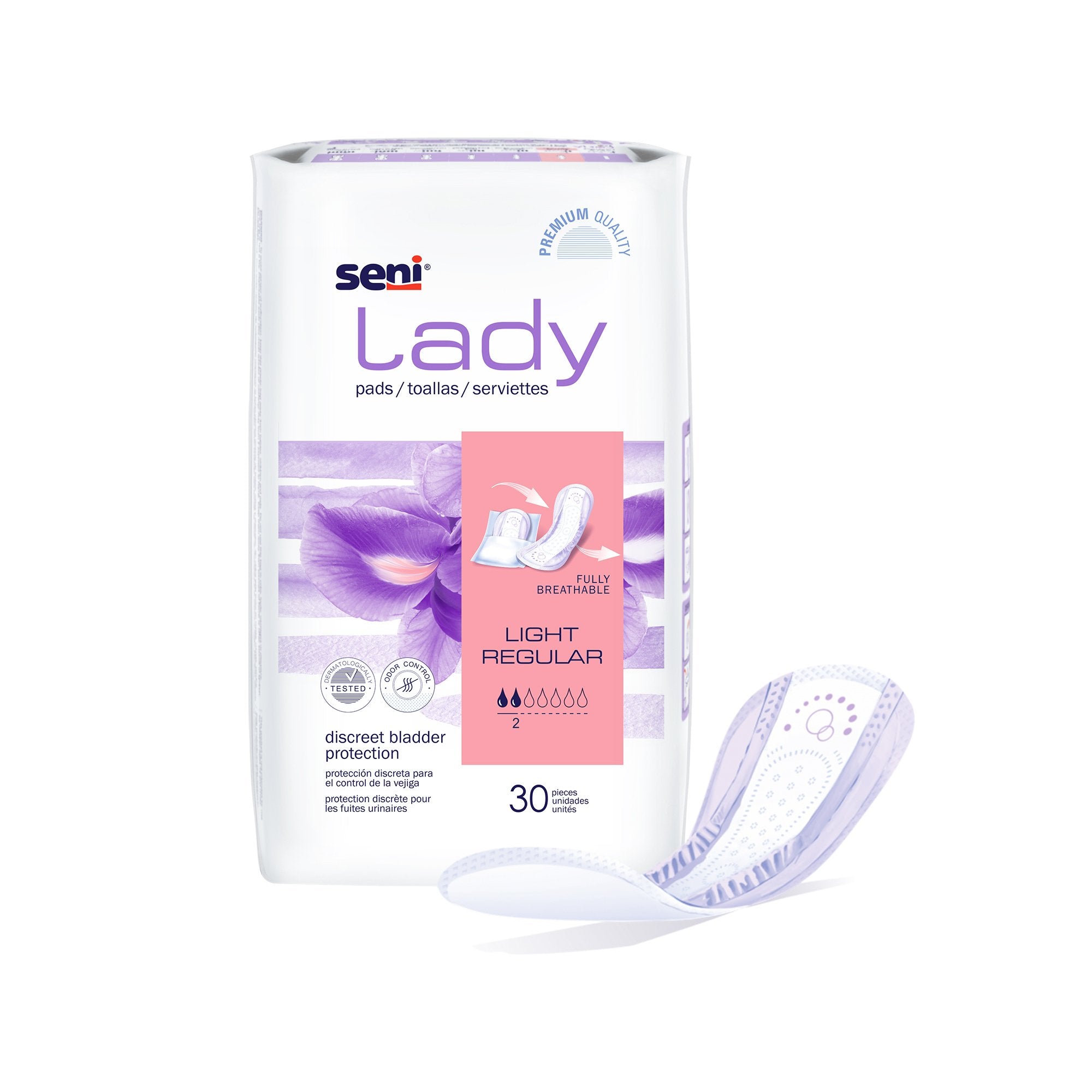 Bladder Control Pad Seni® Lady Light 8.9 Inch Length Light Absorbency Super Absorbent Core One Size Fits Most - image 3