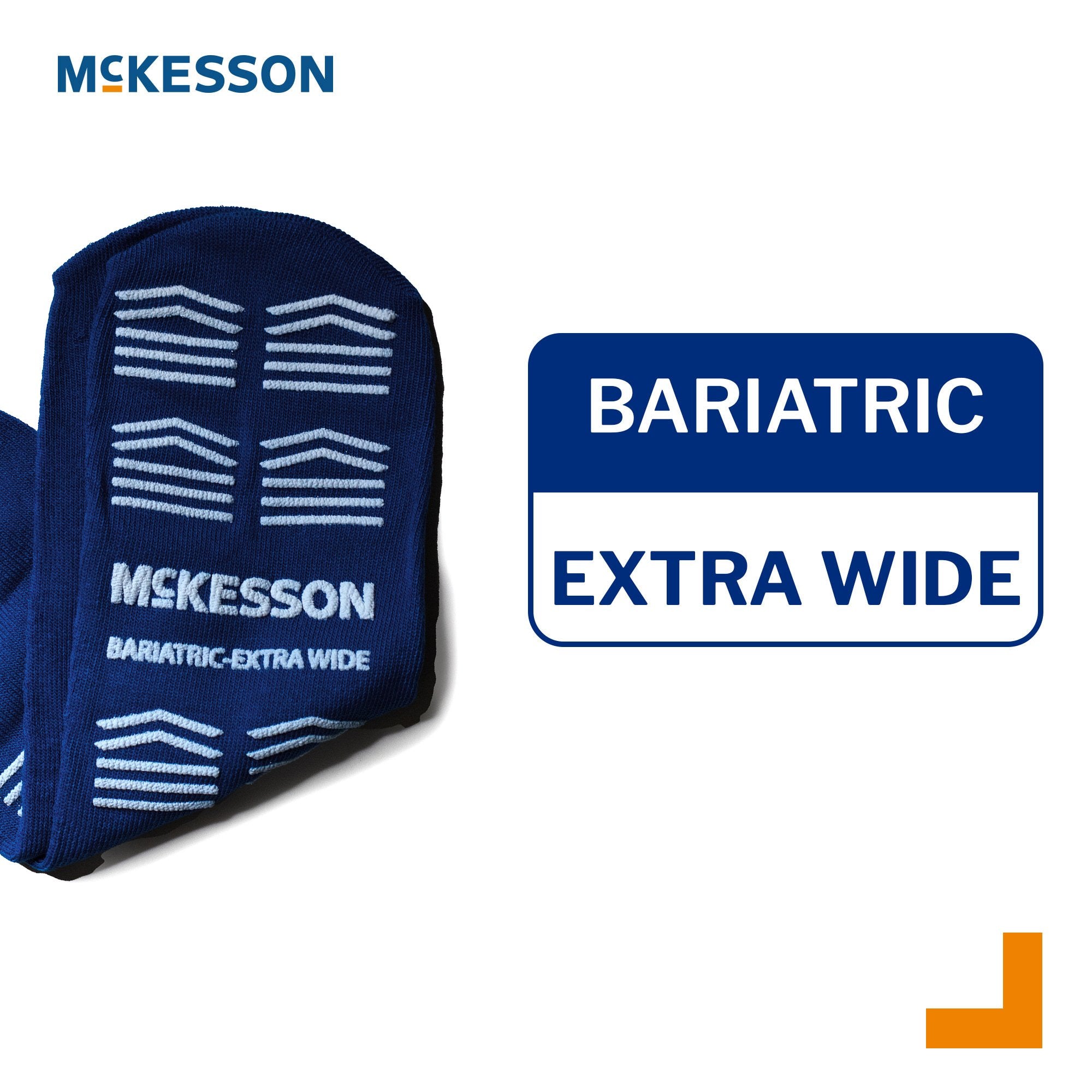 Slipper Socks McKesson Unisex Adult Bariatric / X-Wide Single Tread Single Patient Use Royal Blue - image 3