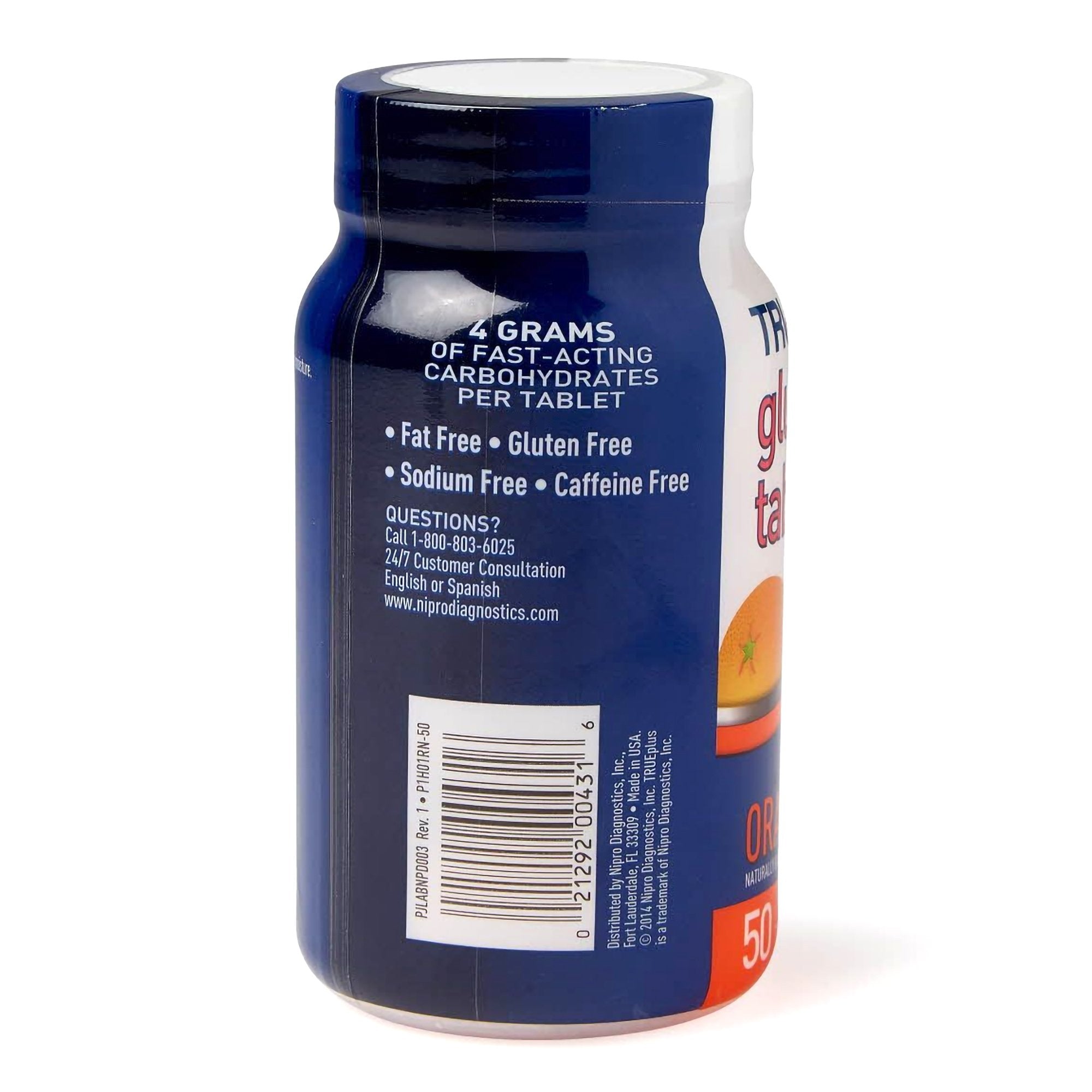 Glucose Supplement TRUEplus™ 50 per Bottle Chewable Tablet Orange Flavor - image 3