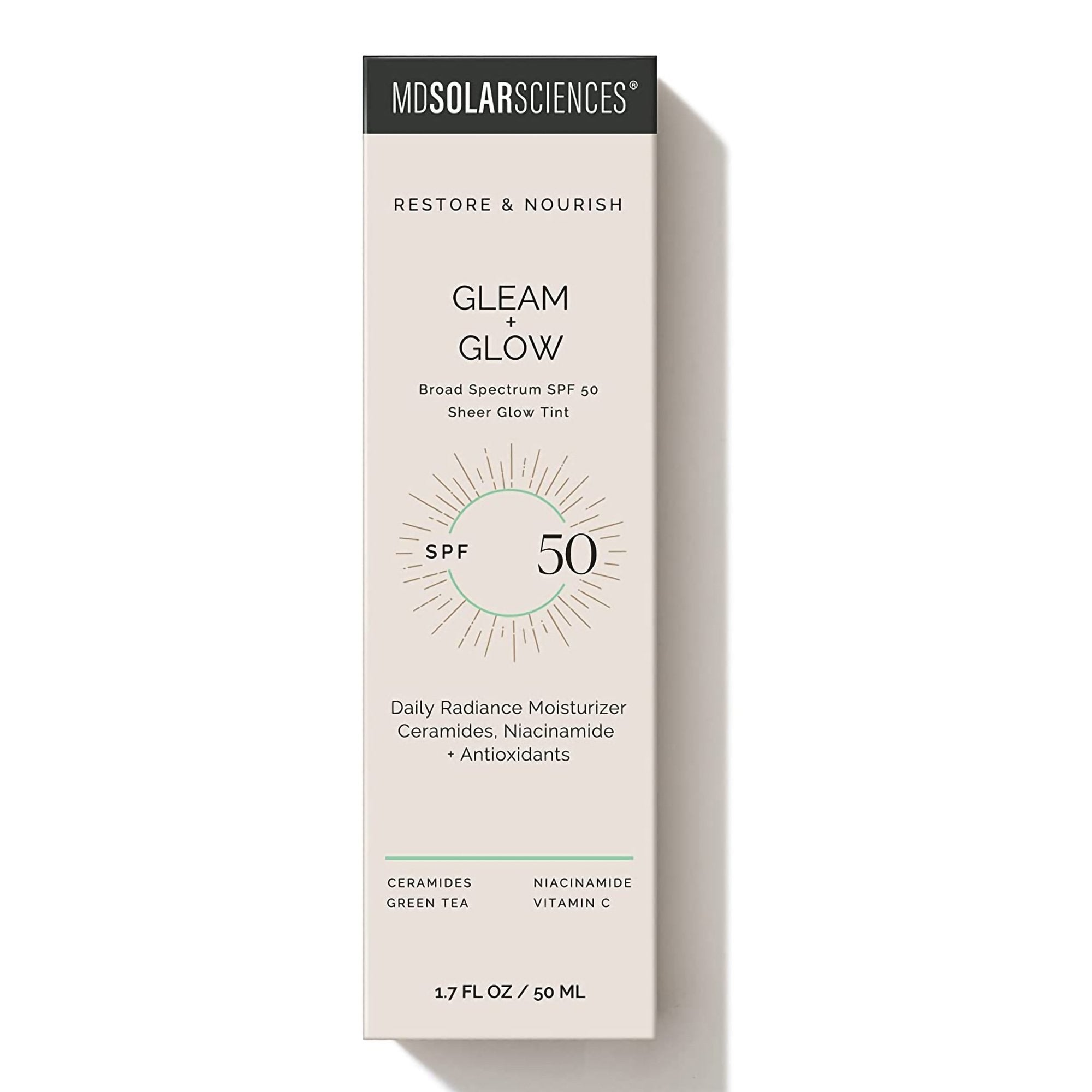 Facial Moisturizer with Sunscreen MDSolarsciences™ Gleam + Glow SPF50 1.7 oz. Tube Scented Cream - image 2