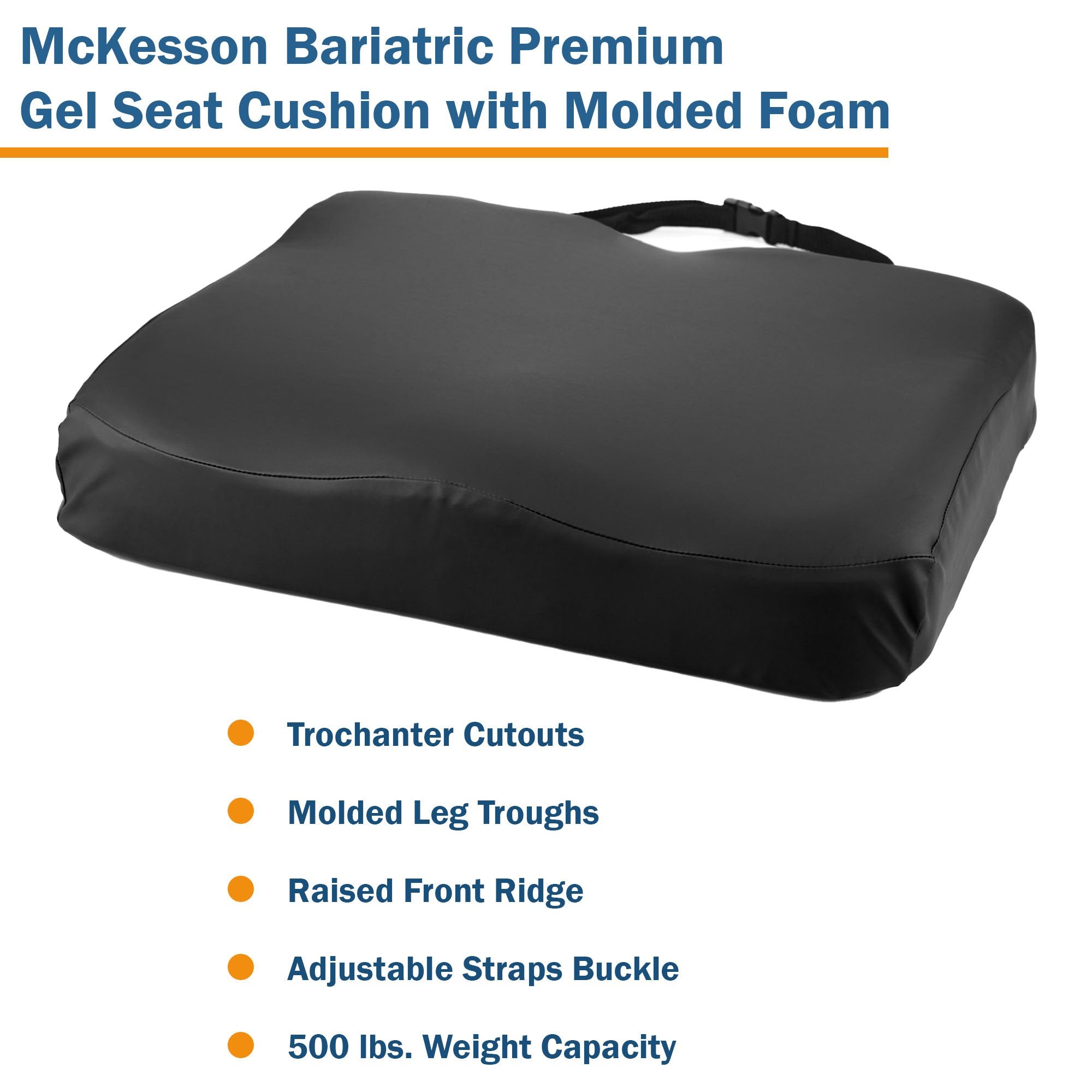 Contoured Seat Cushion McKesson 22 W X 18 L X 3 D Inch Foam / Gel - image 6