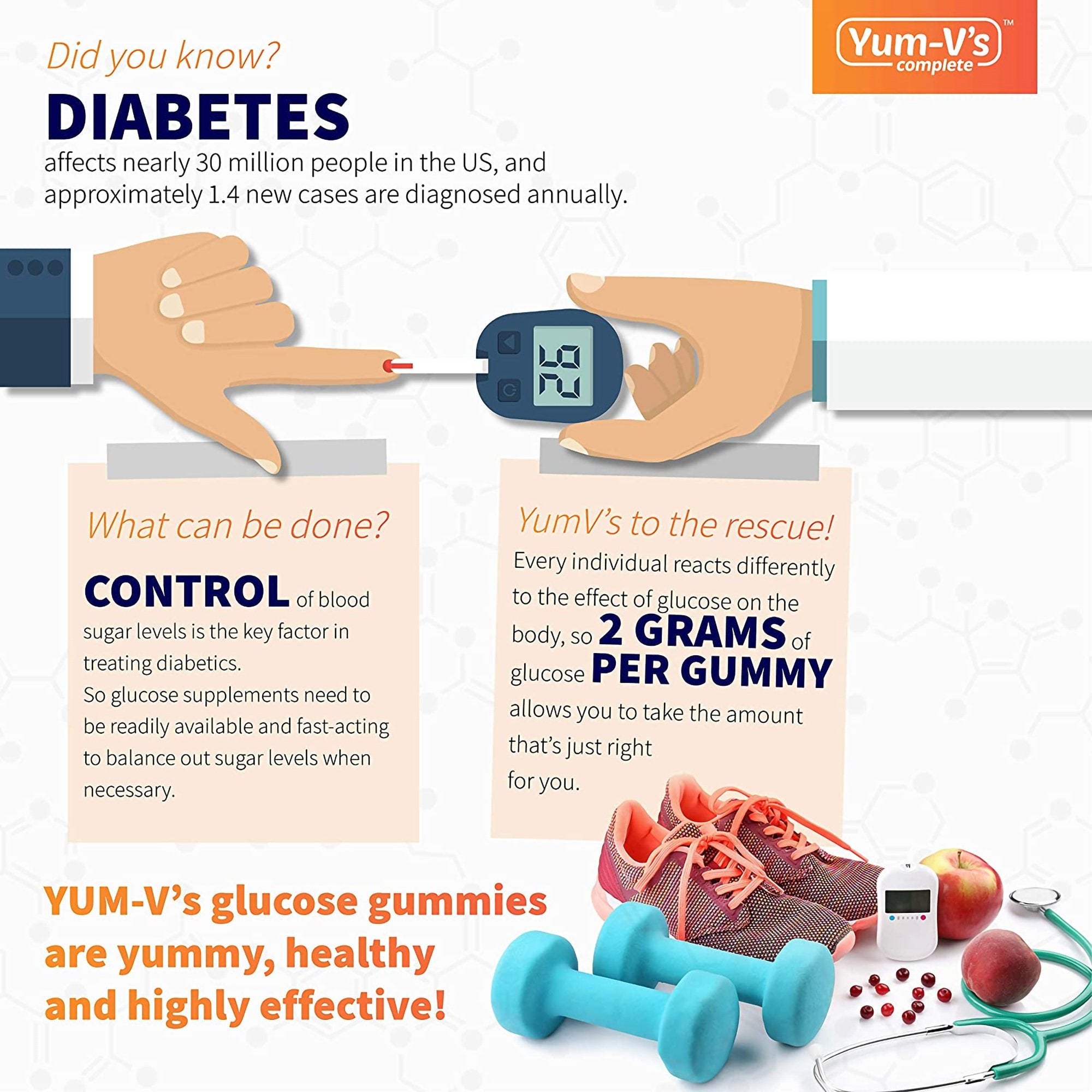 Glucose Supplement YumV's™ 60 per Bottle Gummy Assorted Flavors - image 4
