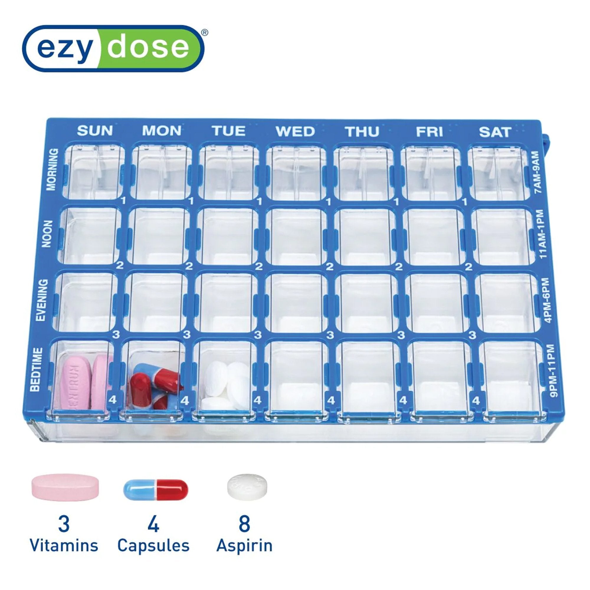 Pill Organizer Pharmadose® Locking Pill Planner Small 7 Day 4 Dose - image 5