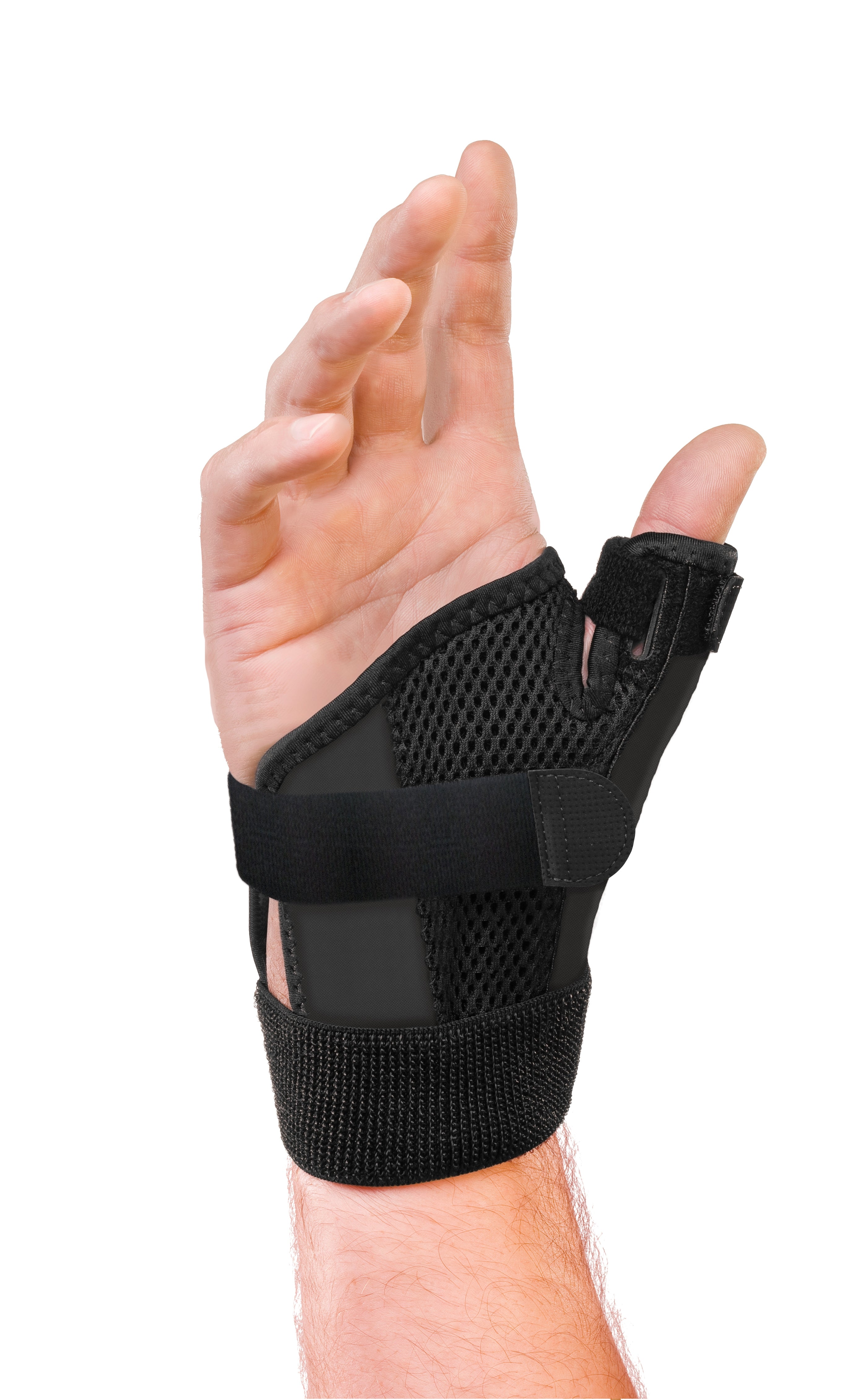 Thumb Stabilizer Mueller Sport Care® Adult One Size Fits Most D-Ring / Hook and Loop Strap Closure Left Hand Black - image 4