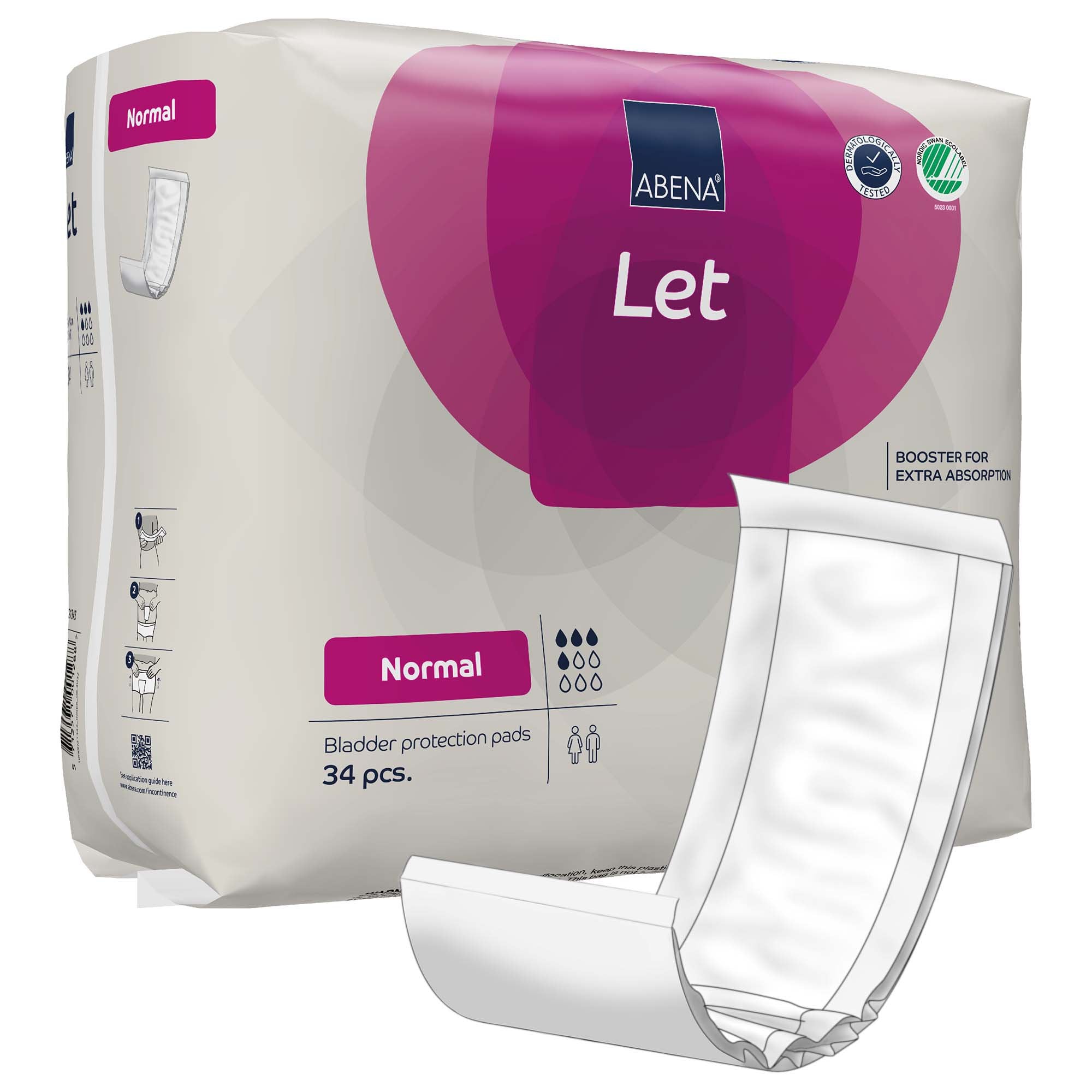 Incontinence Liner Abena® Abri-Let Normal 4.3 X 15.3 Inch Light Absorbency Fluff / Polymer Core One Size Fits Most