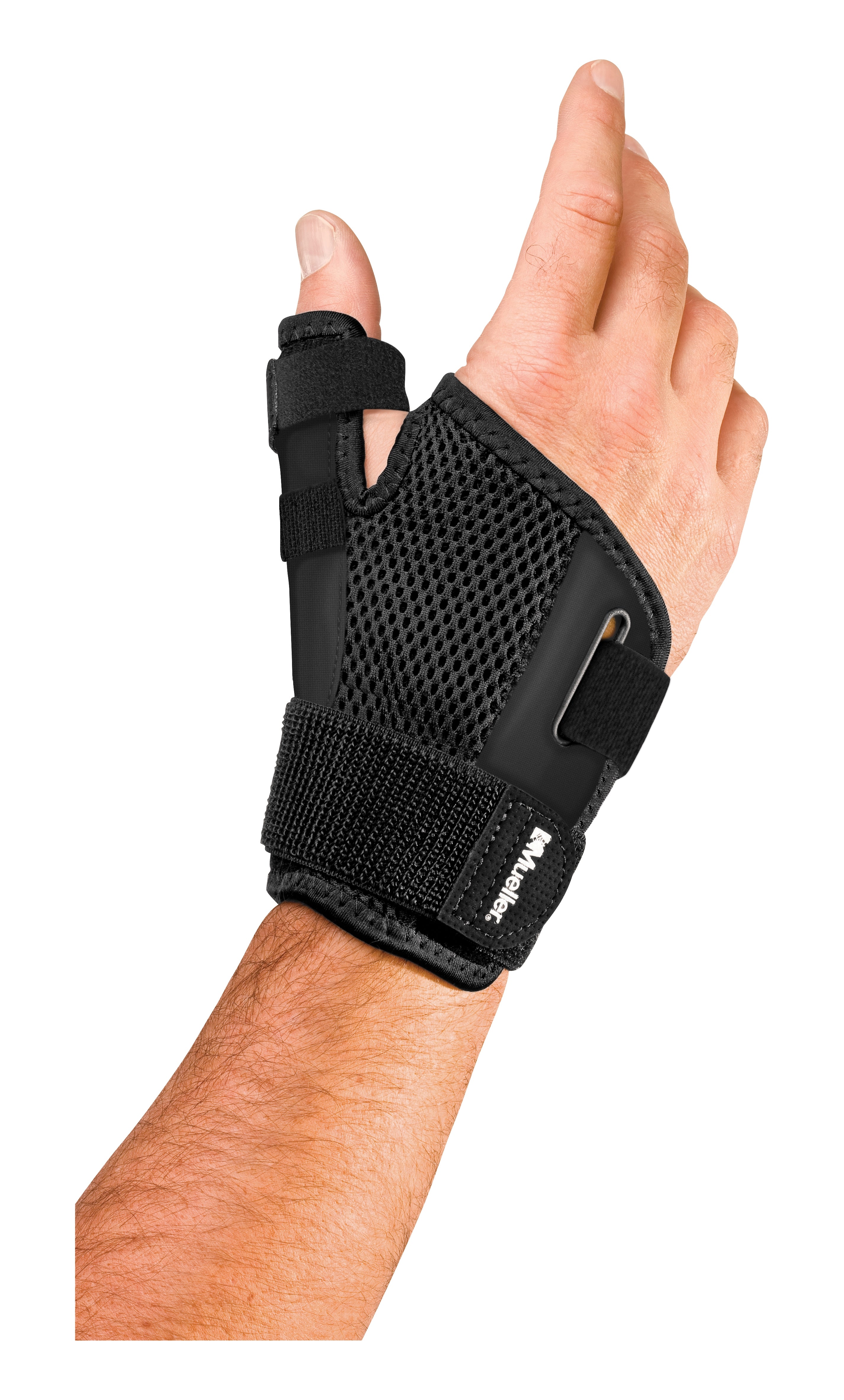 Thumb Stabilizer Mueller Sport Care® Adult One Size Fits Most D-Ring / Hook and Loop Strap Closure Left Hand Black - image 3