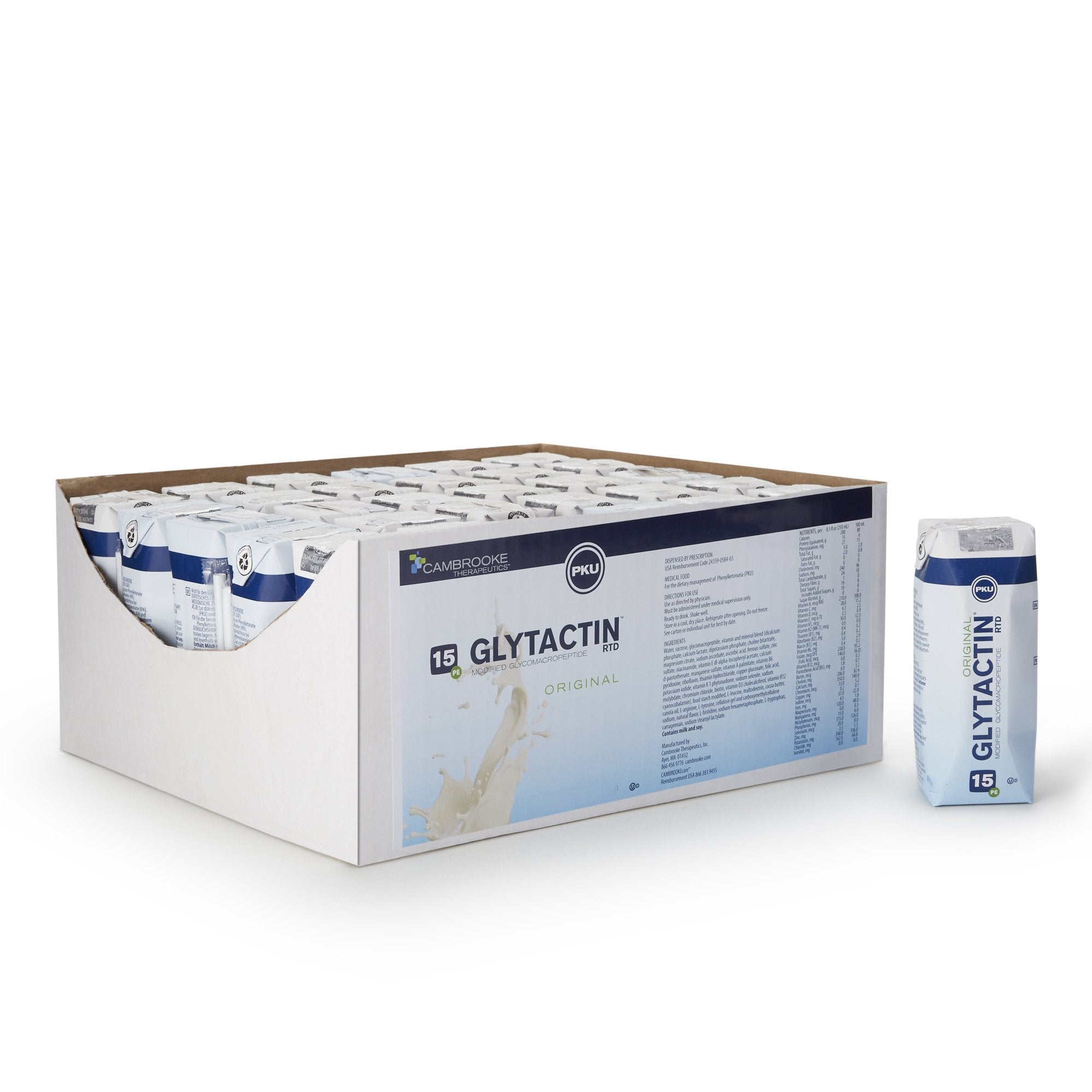 Oral Supplement Glytactin® RTD 15 Original Flavor Liquid 8.3 oz. Carton