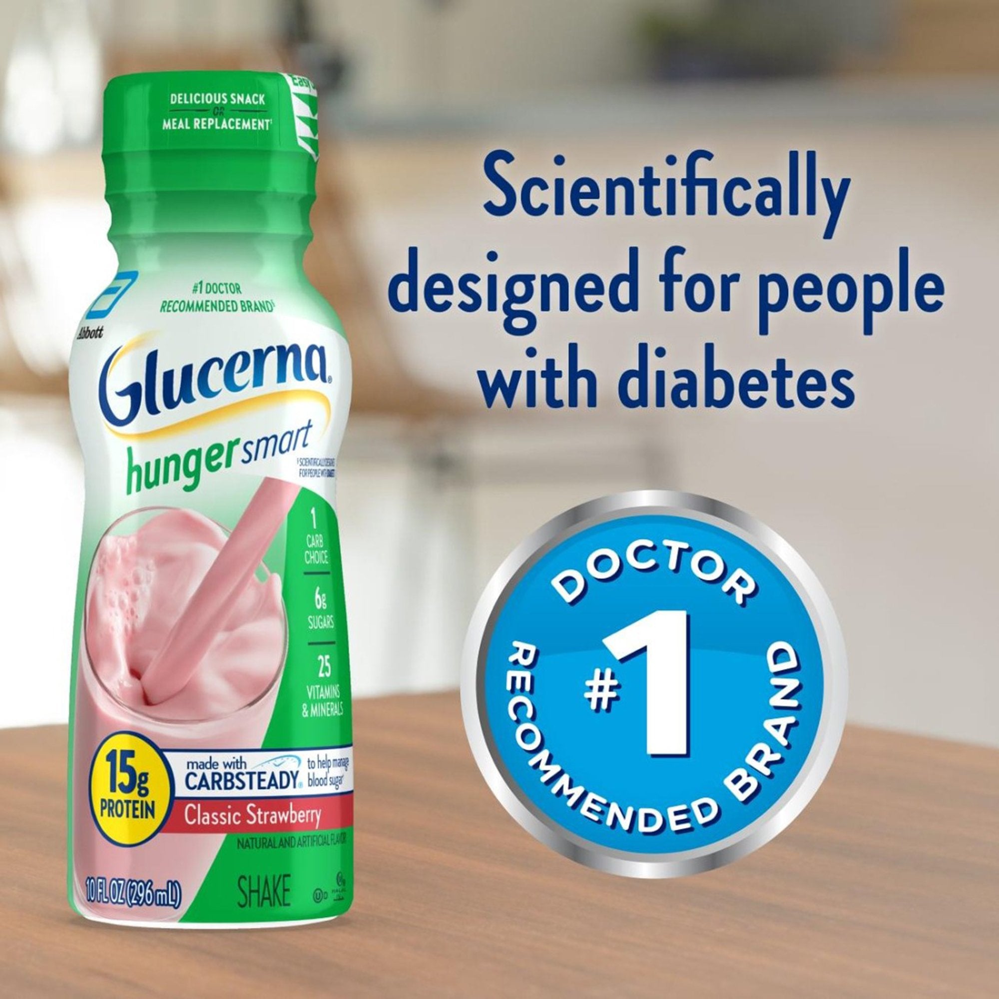 Oral Supplement Glucerna® Hunger Smart Shake Creamy Strawberry Flavor Liquid 10 oz. Bottle - image 4