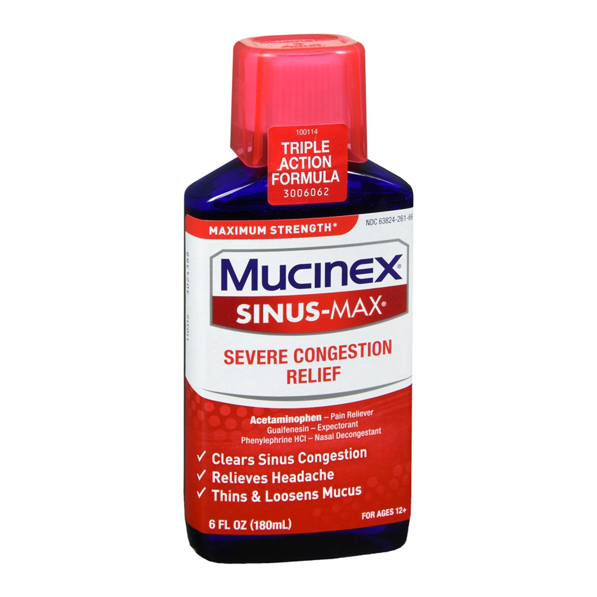 Cold and Sinus Relief Mucinex® Severe Sinus 650 mg - 400 mg - 10 mg / 20 mL Strength Liquid 6 oz. - image 2