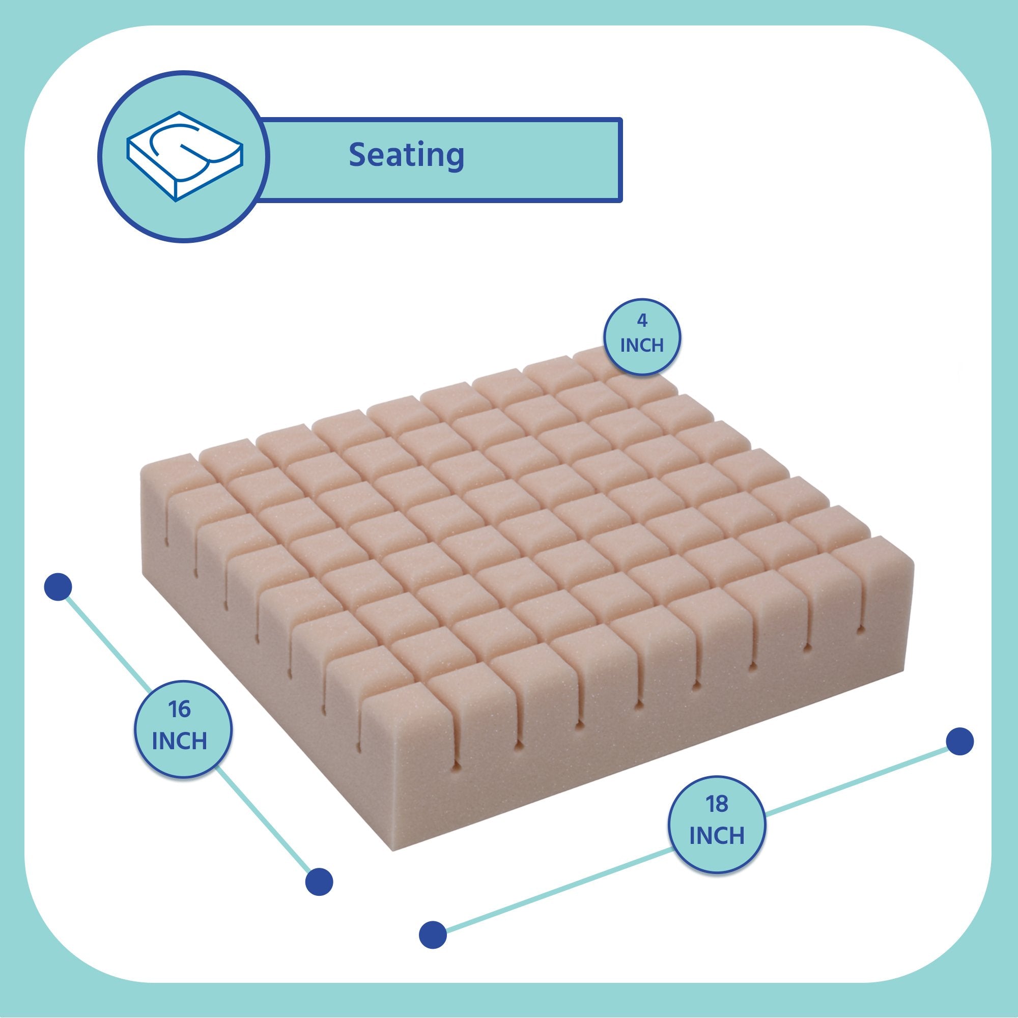 Seat Cushion Geo-Matt® 16 W X 18 L X 4 D Inch Foam - image 4
