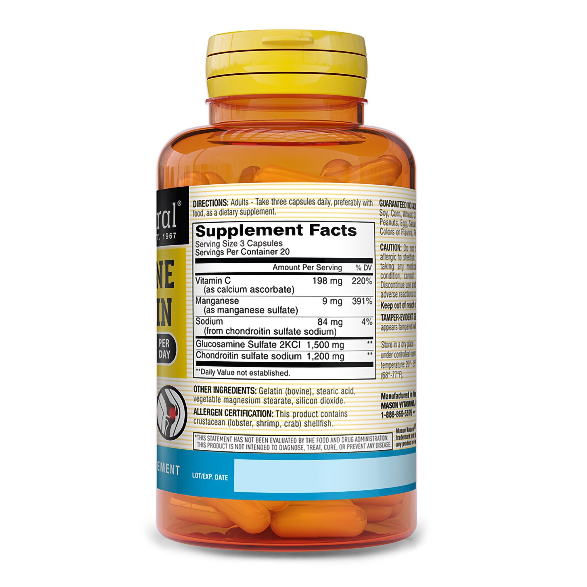 Joint Health Supplement Glucosomine HCl / Chondroitin 1,500 mg - 1200 mg Strength Capsule 180 per Bottle - image 2