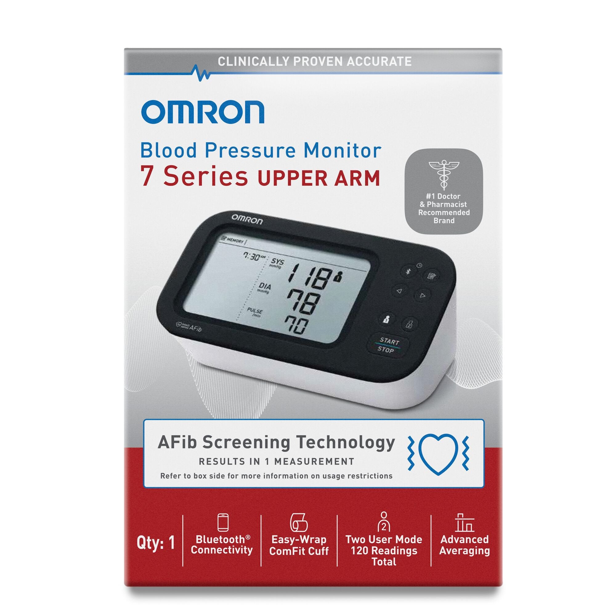 Digital Blood Pressure Monitor Omron 7 Series® Adult Cuff Nylon Cuff 9 to 17 Inch Desk Model - image 4