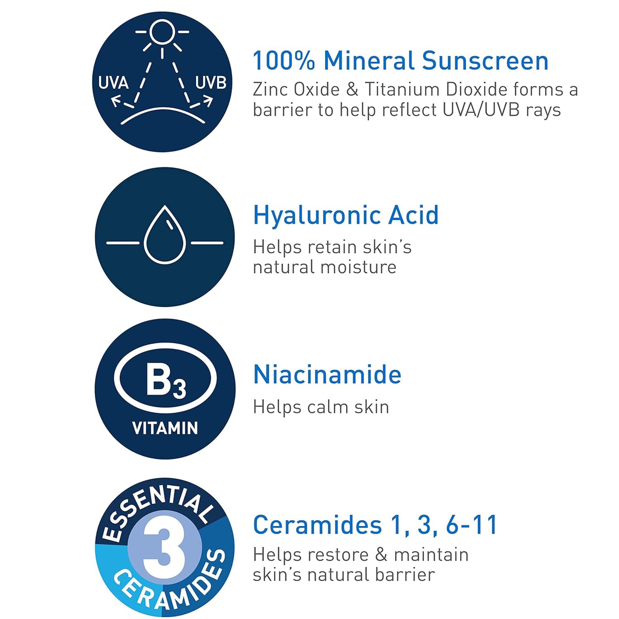Sunscreen CeraVe® Hydrating Mineral Sunscreen Face SPF 30 Lotion 2.5 oz. Tube - image 6