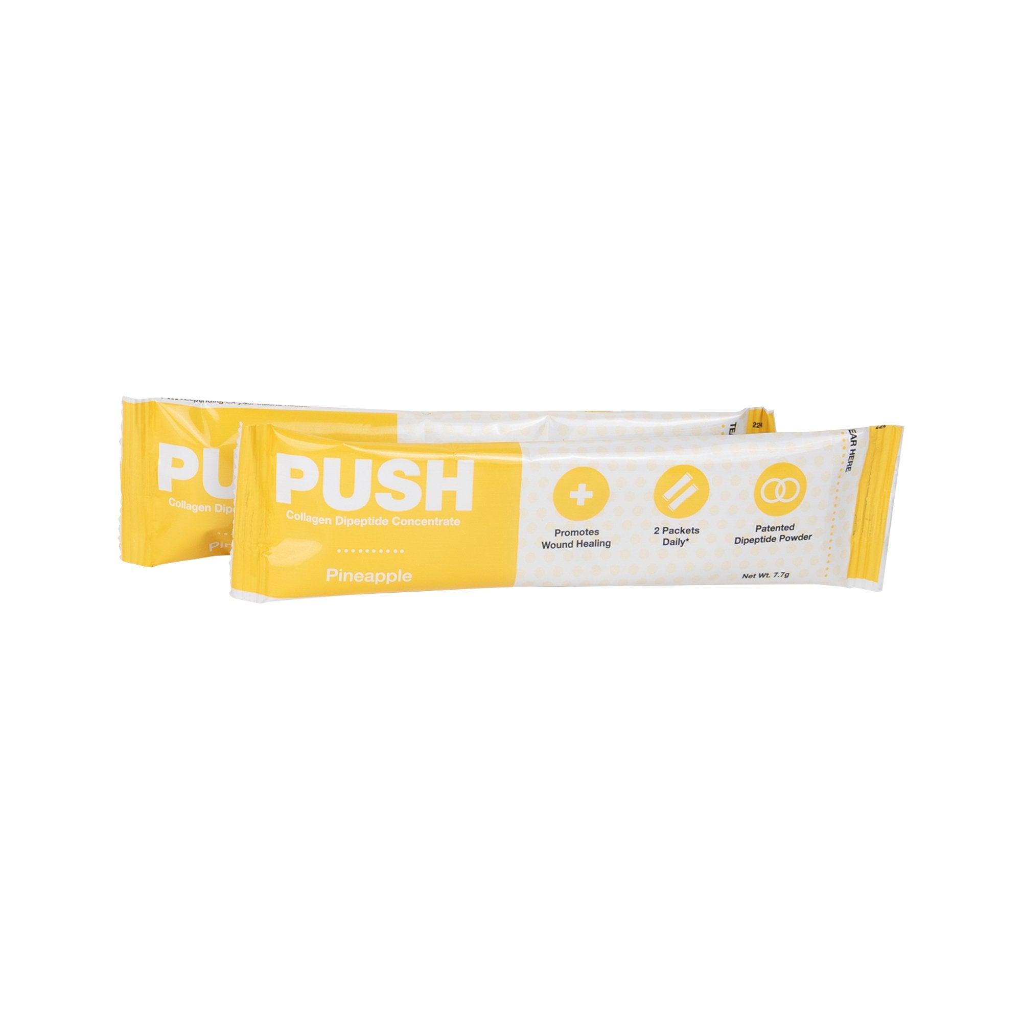 Oral Supplement PUSH Collagen Dipeptide Concentrate Pineapple Flavor Powder 7.7 Gram Individual Packet