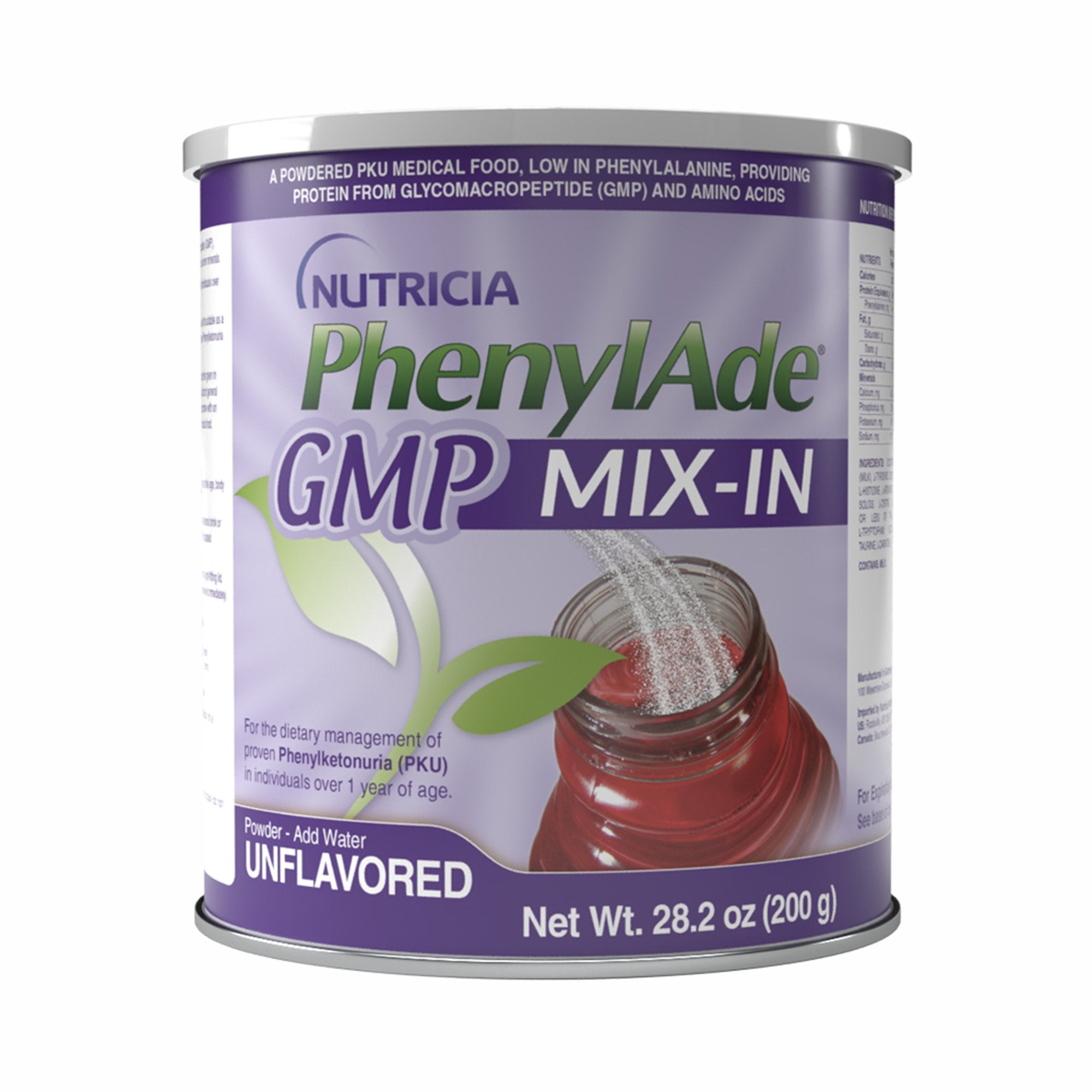 Oral Supplement PhenylAde® GMP Mix-In Unflavored Powder 200 Gram Can