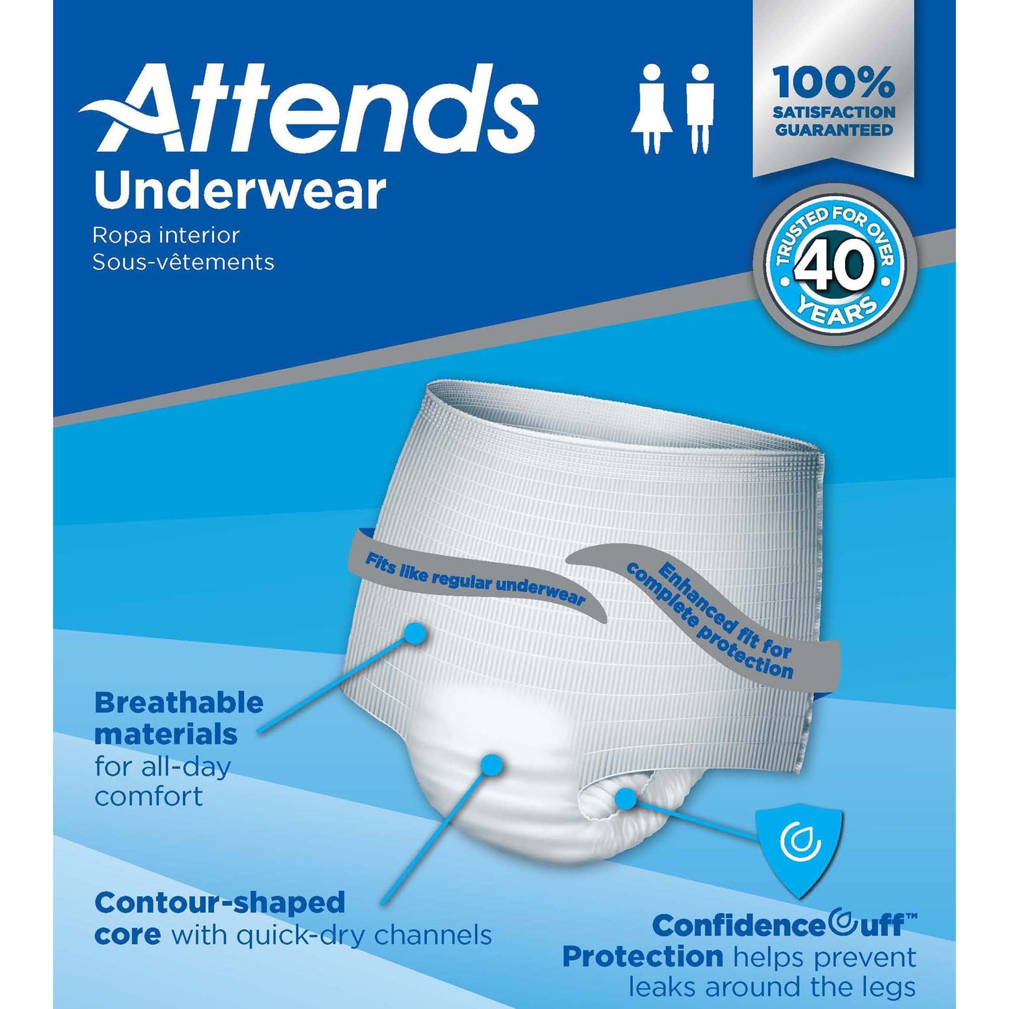 Absorbent Underwear Attends® Pull On with Tear Away Seams Adult X-Large Unisex Disposable Heavy Absorbency - image 5