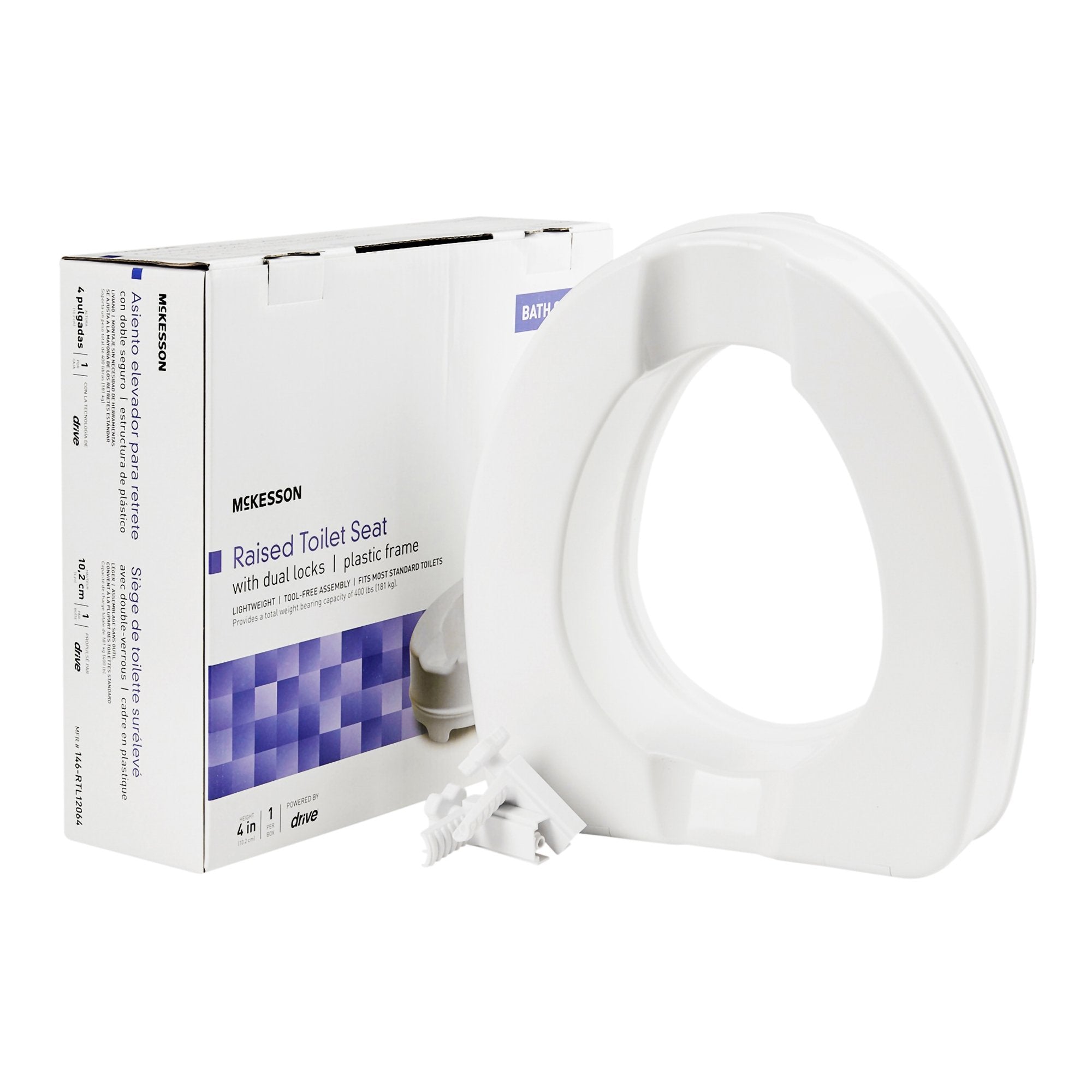 McKesson Raised Toilet Seat, 4-Inch Height