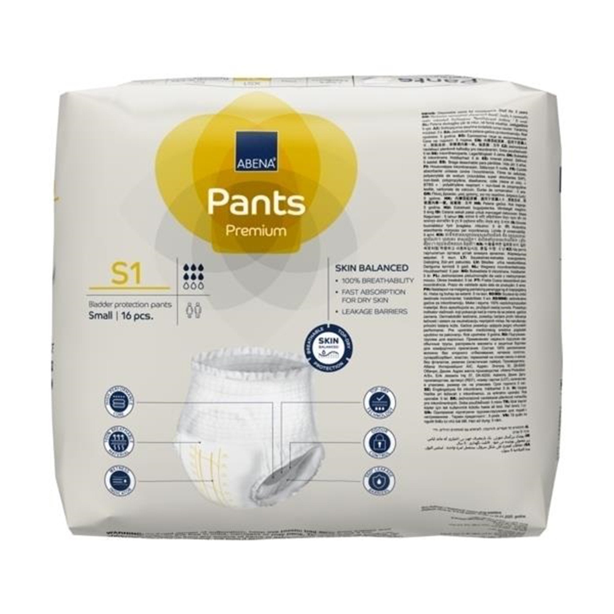 Absorbent Underwear Abena® Premium Pants S1 Pull On with Tear Away Seams Adult Small Unisex Disposable Heavy Absorbency - image 6