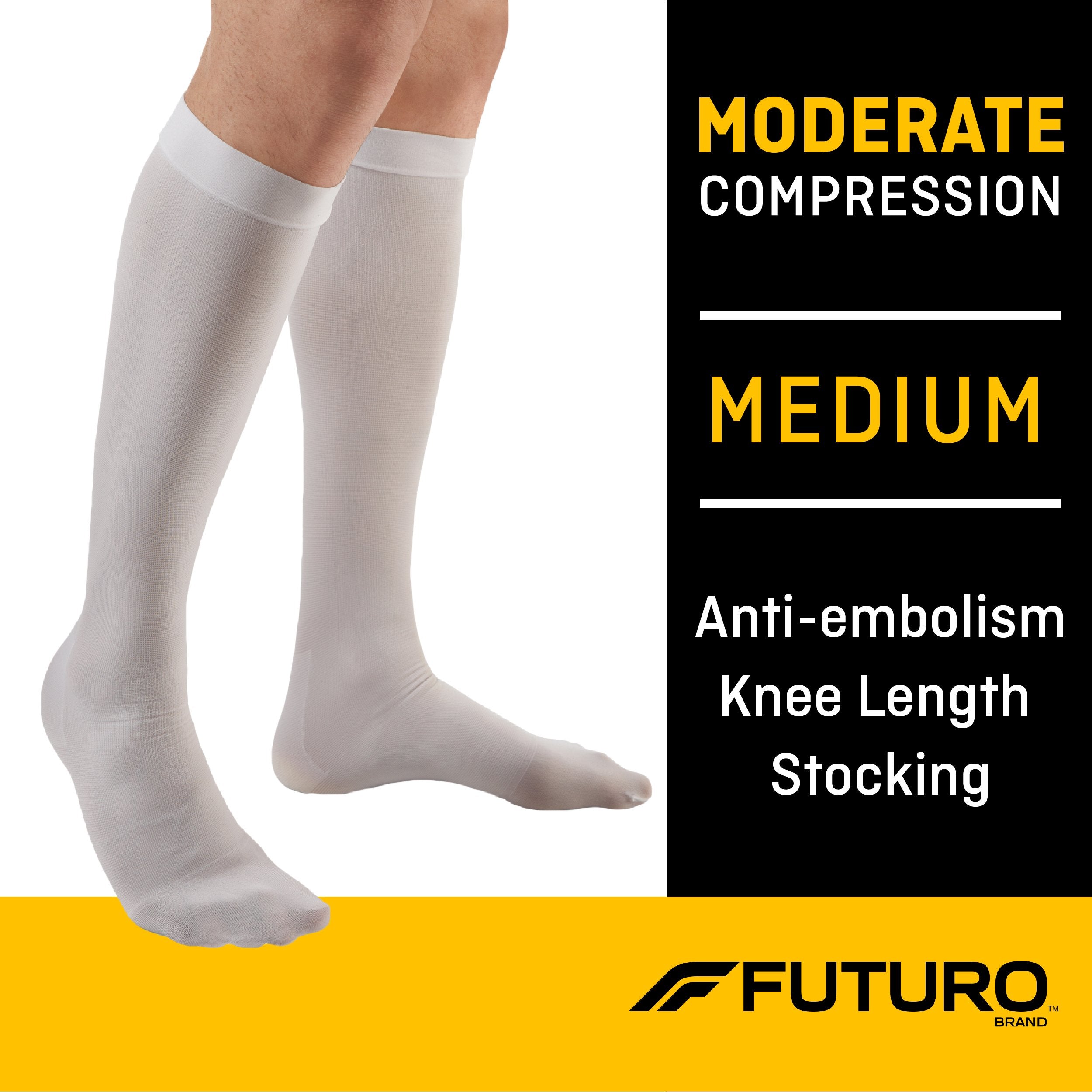 Anti-embolism Stocking 3M™ Futuro™ Knee High Medium / Regular White Closed Toe - image 3