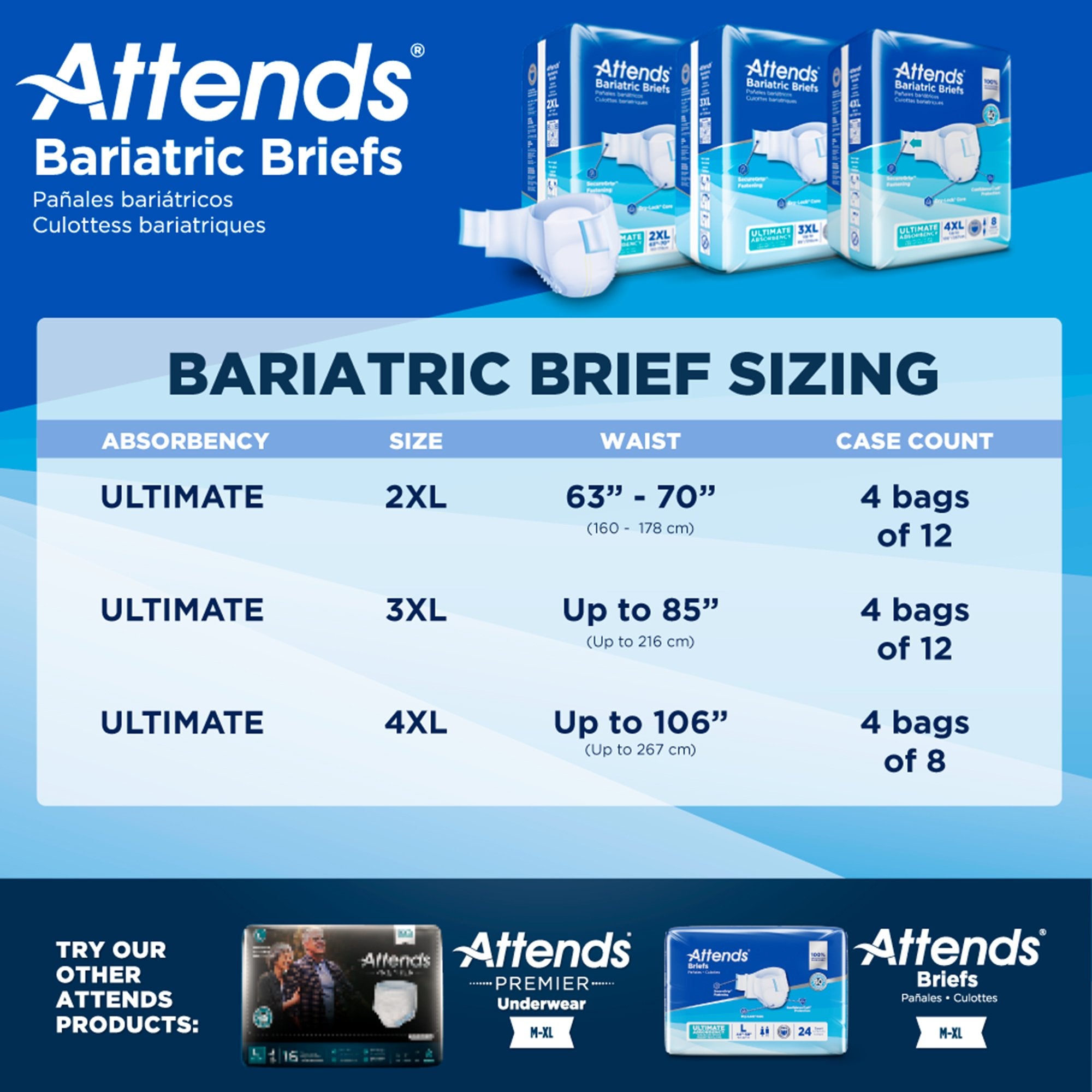 Incontinence Brief Attends® Bariatric Adult 3X-Large Unisex Disposable Heavy Absorbency - image 6