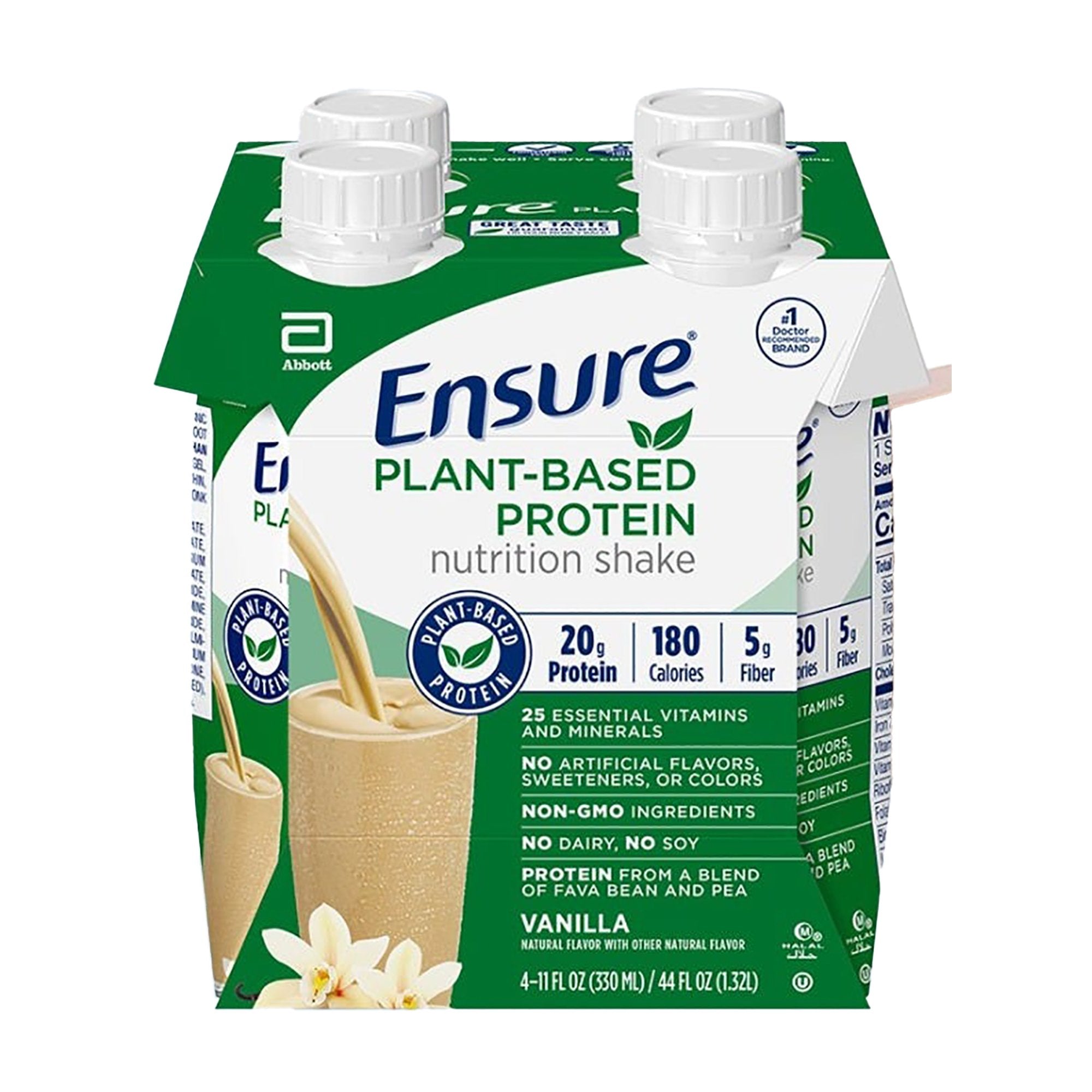 Oral Supplement Ensure® Plant Based Protein Nutrition Shake Vanilla Flavor Liquid 11 oz. Carton - image 2