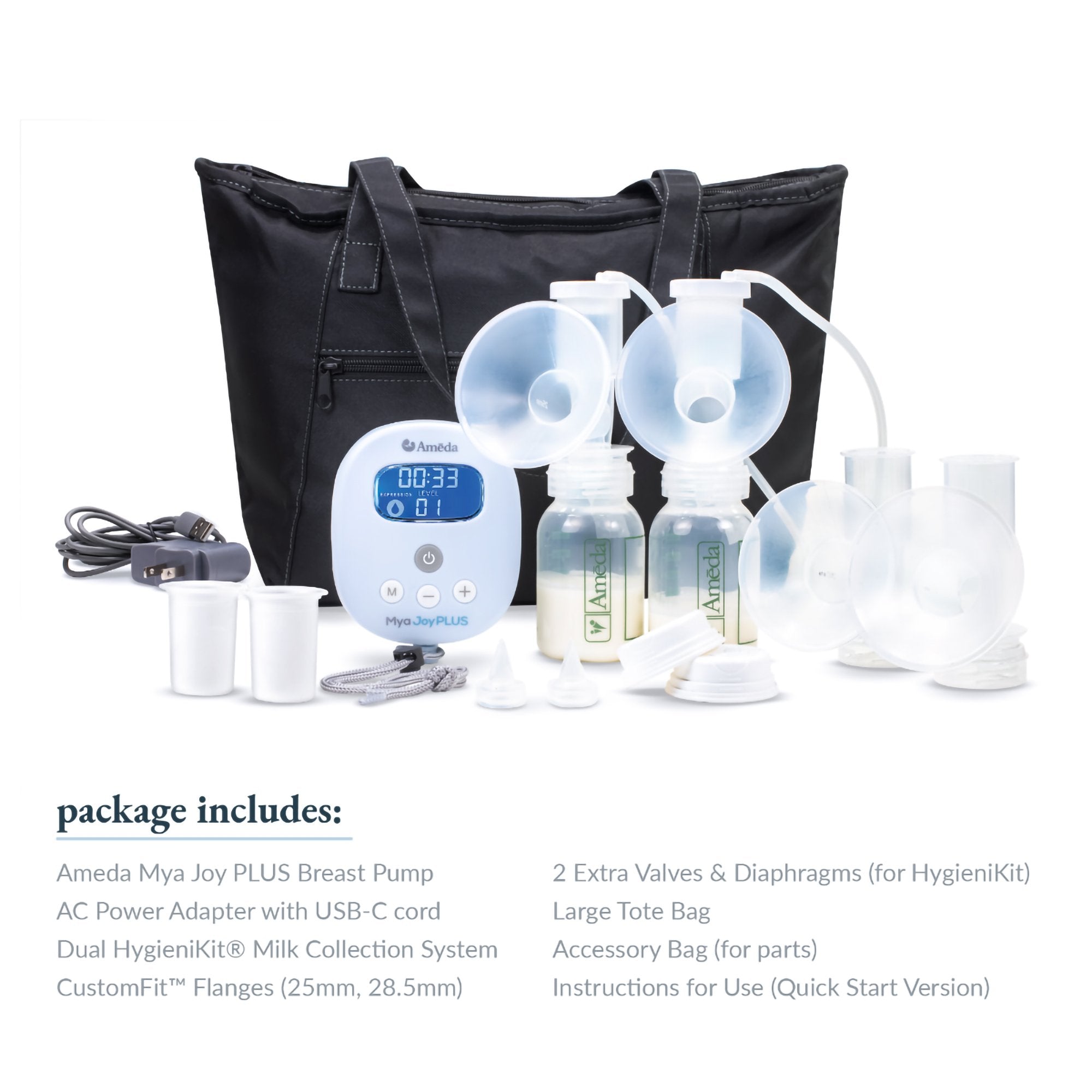 Double Electric Breast Pump Kit Ameda® Mya™ Joy Plus - image 2