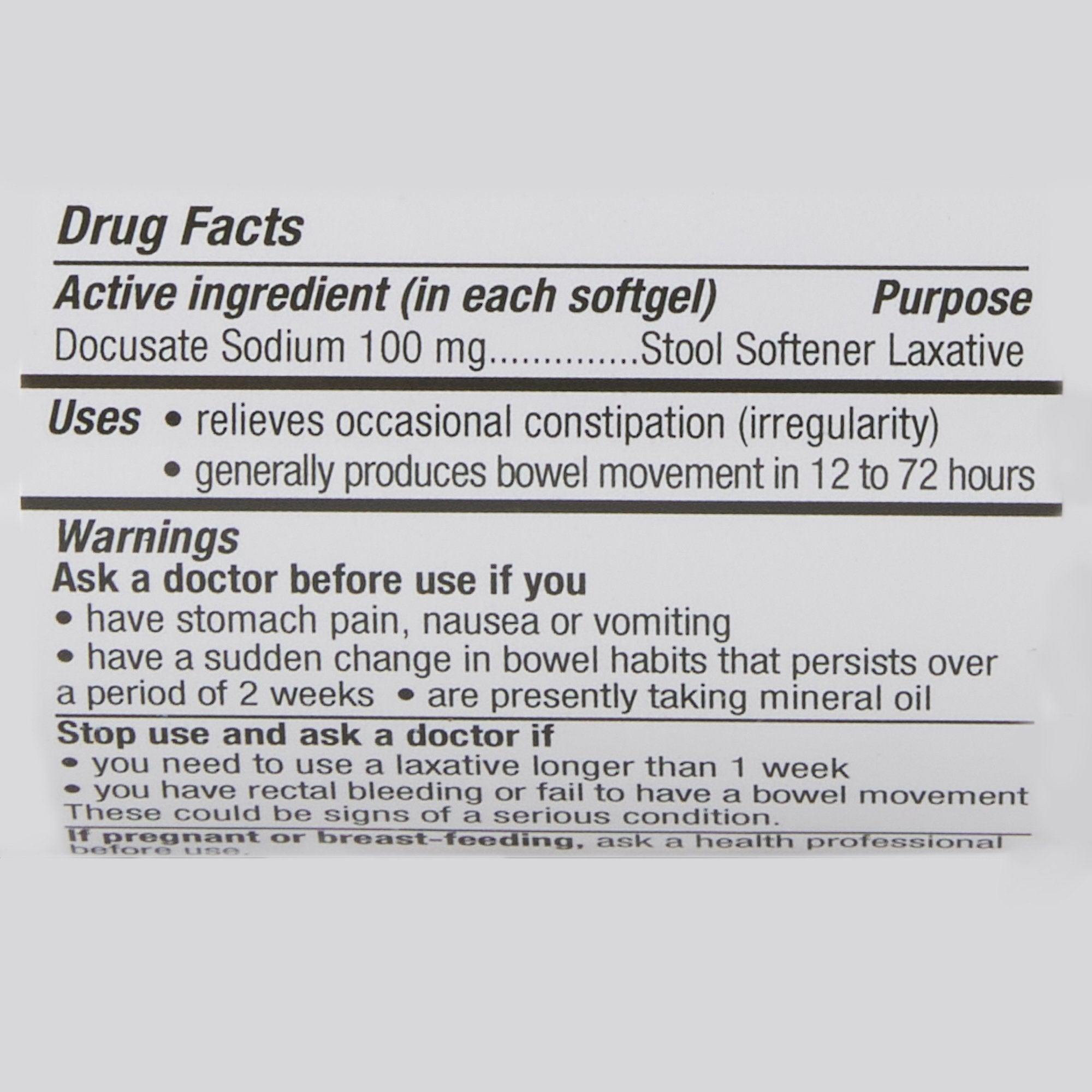 Stool Softener Geri-Care® Softgel 200 per Bottle 100 mg Strength Docusate Sodium - image 3