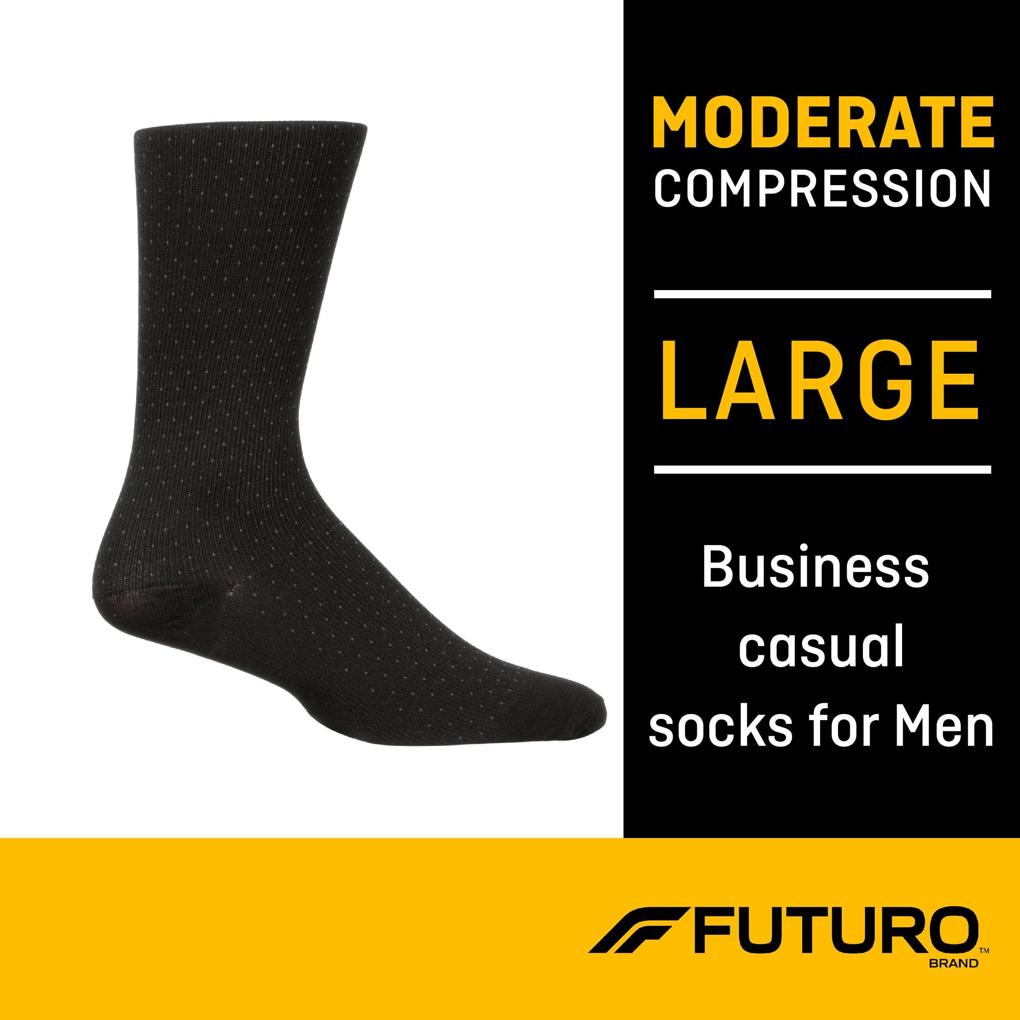 Compression Socks 3M™ Futuro™ Calf High Large Black Closed Toe - image 3