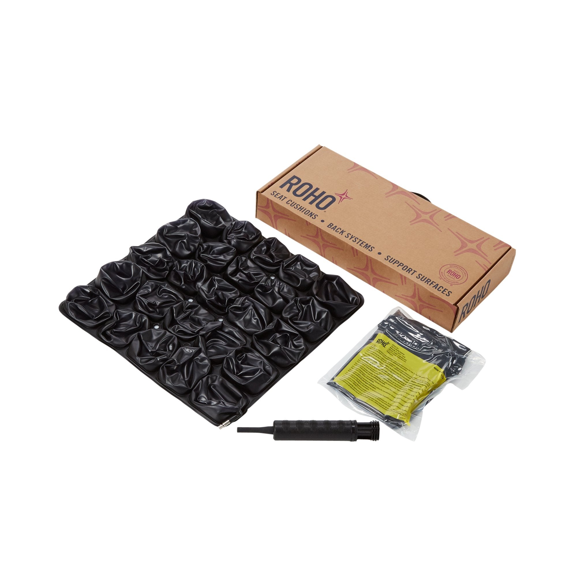 ROHO® Mosaic® Seat Cushion, 18 in. W x 18 in. D, Foam, Black, Inflatable