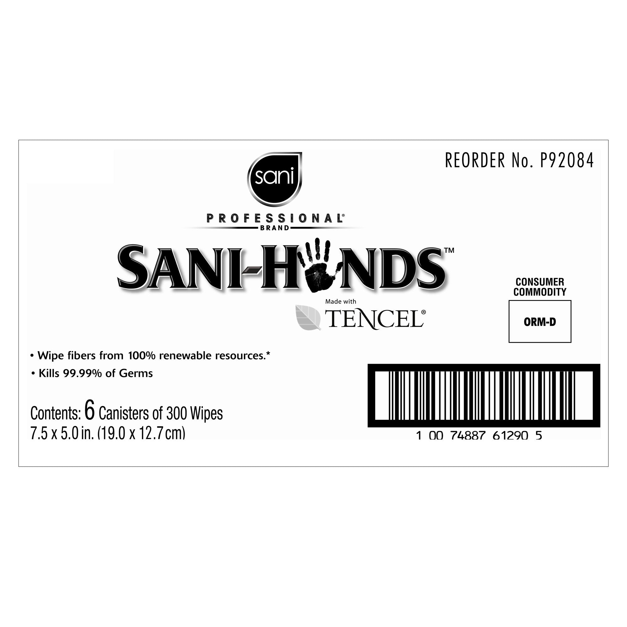 Hand Sanitizing Wipe Sani-Hands® 300 Count Ethyl Alcohol Wipe Canister - image 3
