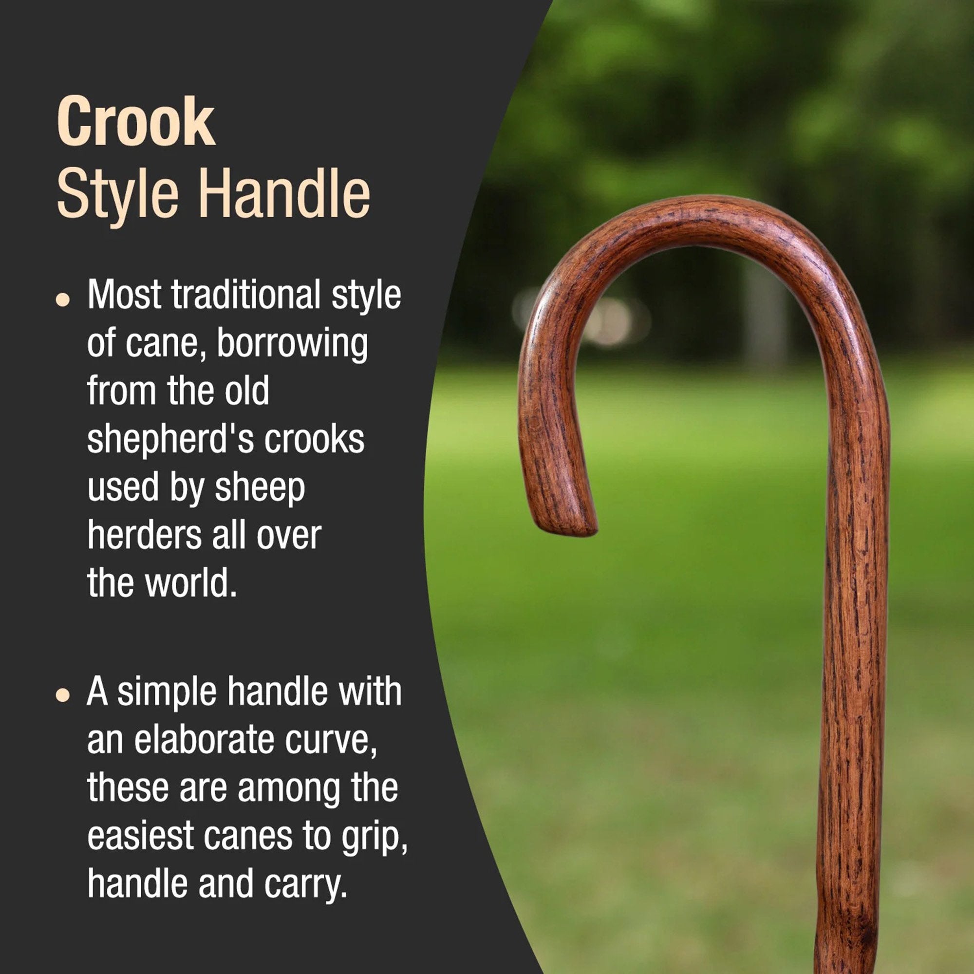 Round Handle Cane Brazos™ Twisted Wood 37 Inch Height Red Oak - image 4